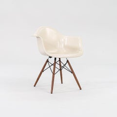 2016 Herman Miller Eames DFAW Fiberglass Shell Arm Chairs in Parchment w/ Base