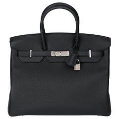 2016 Hermes Black & Blue Agate Togo Leather Verso Birkin 35cm