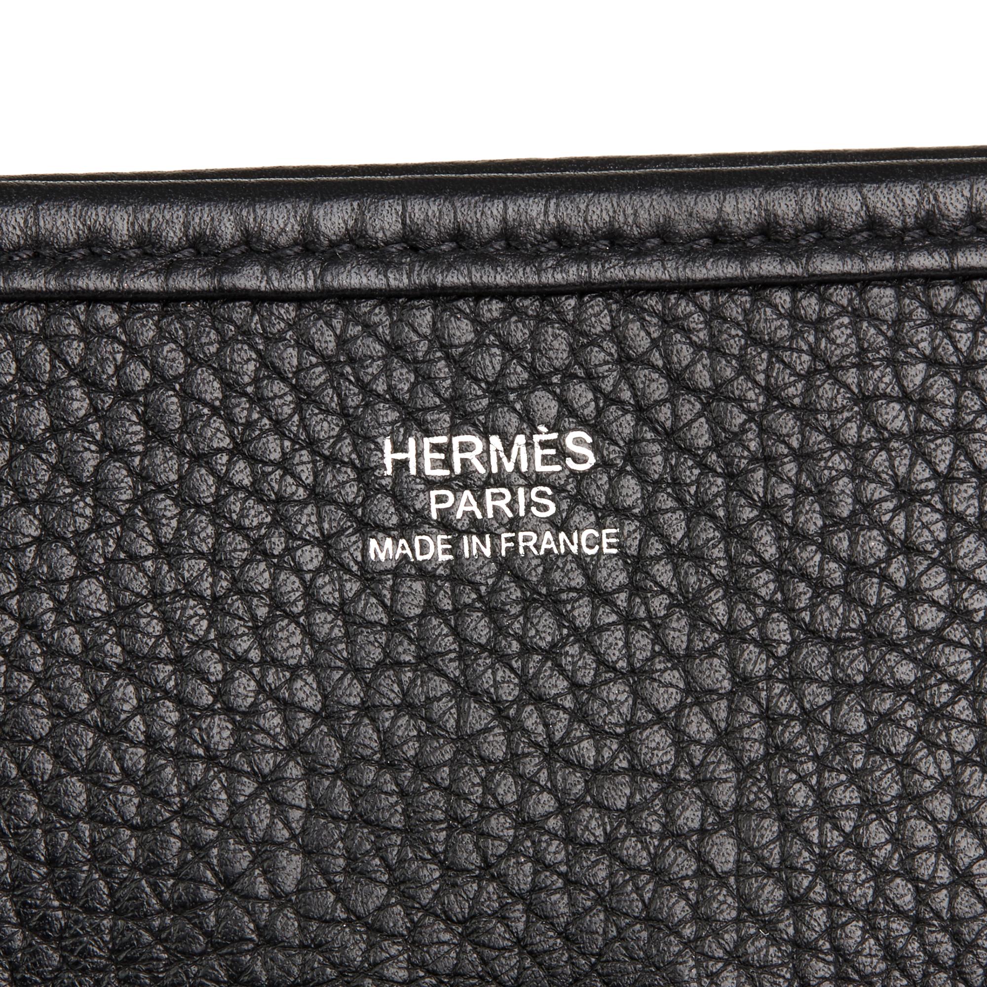 Women's 2016 Hermès  Black Clemence Leather Evelyne III 33 