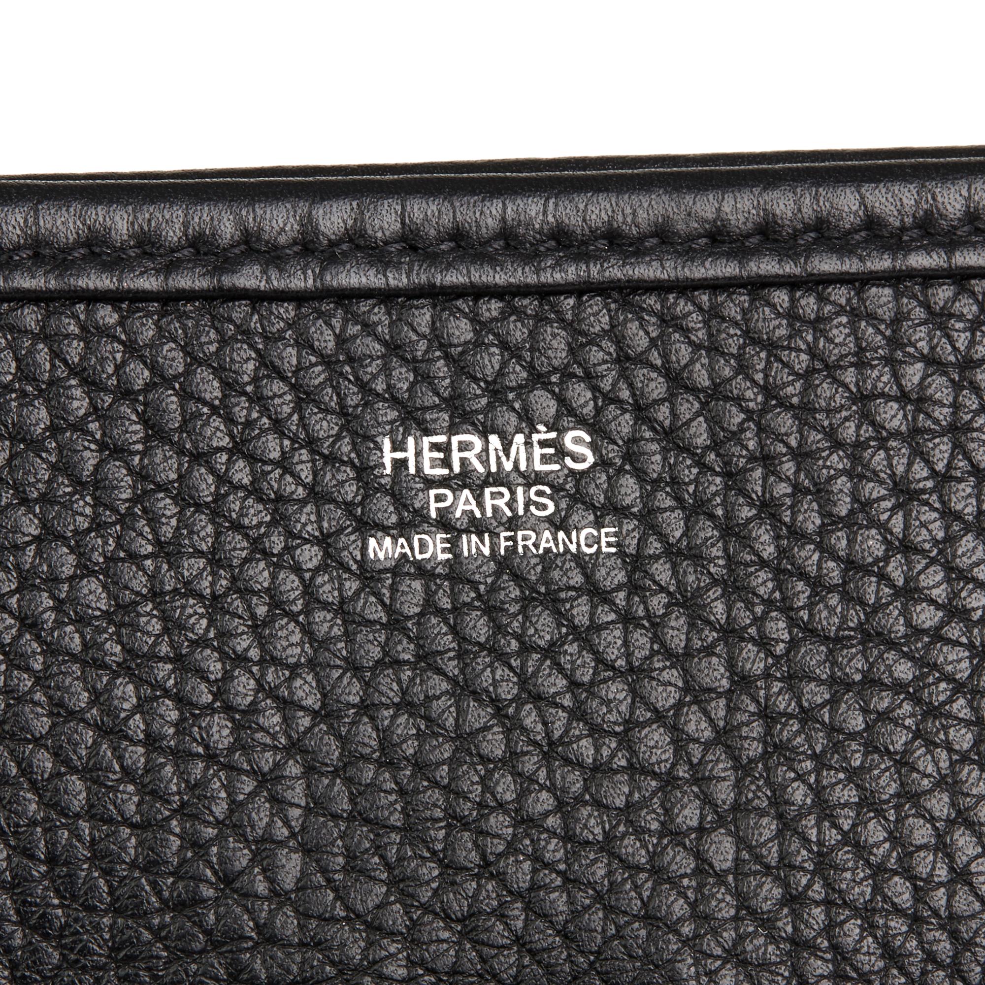 Women's 2016 Hermès  Black Clemence Leather Evelyne III 33