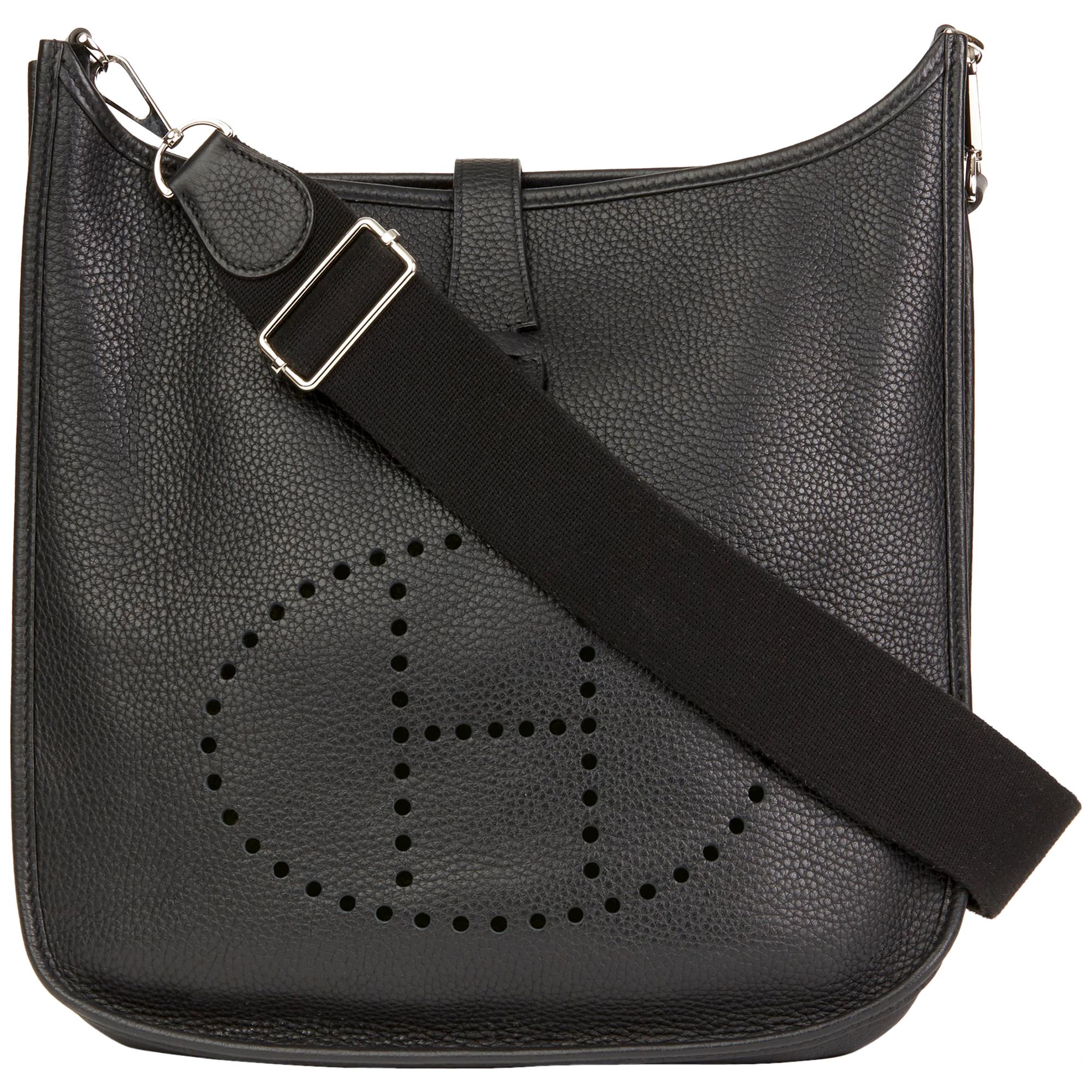 2016 Herm s Black Clemence Leather Evelyne III 33 at 1stDibs