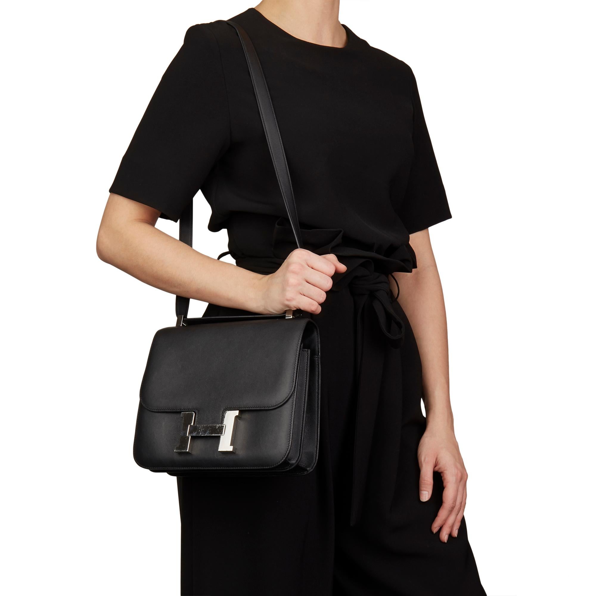 2016 Hermès Black Swift Leather Constance 24 7