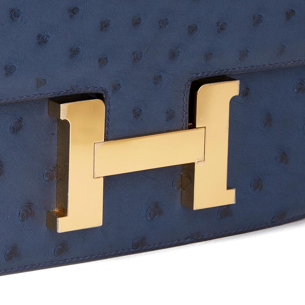 2016  Hermès Bleu de Malte Ostrich Leather Special Order Constance 24 6