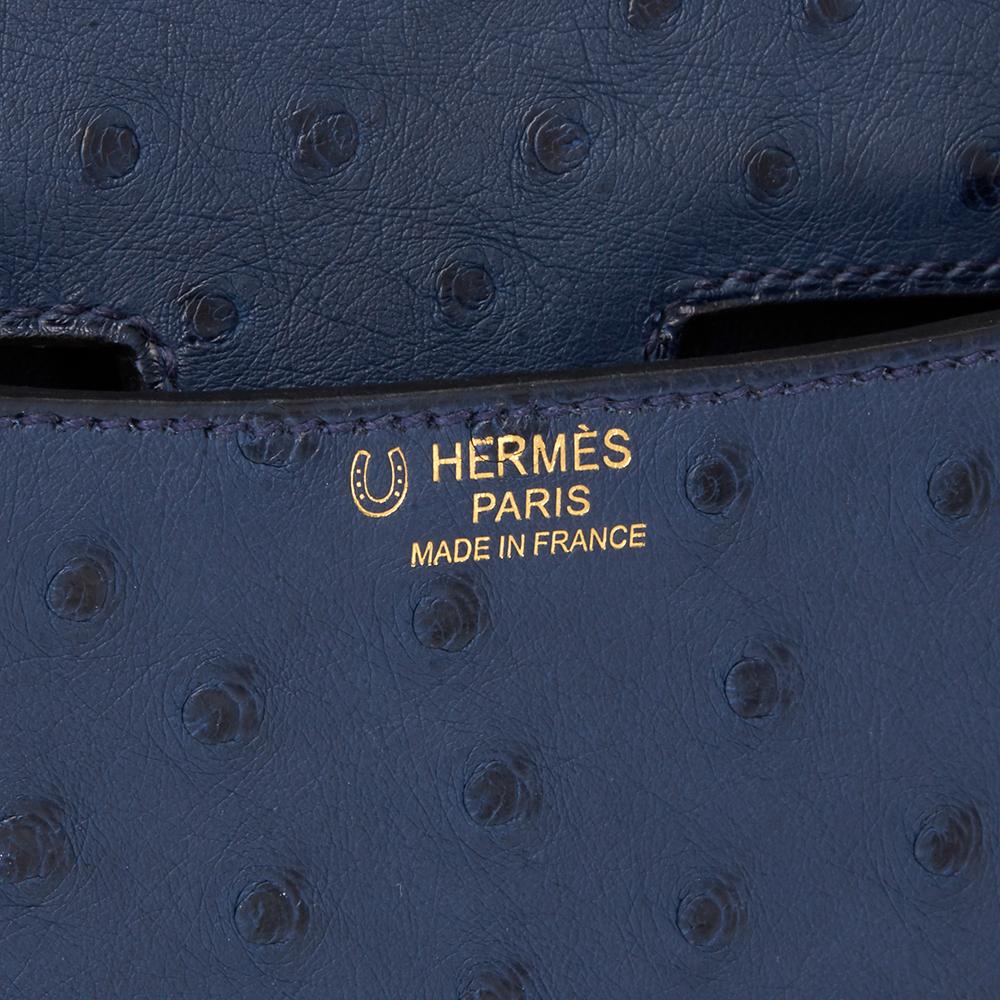 2016  Hermès Bleu de Malte Ostrich Leather Special Order Constance 24 8