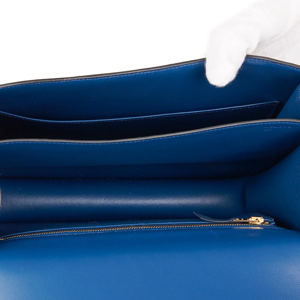2016  Hermès Bleu de Malte Ostrich Leather Special Order Constance 24 10