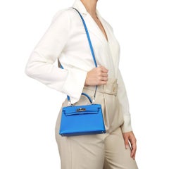 2016 Hermès Bleu Hydra Chevre Mysore Leather Kelly 20cm II