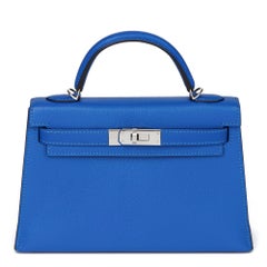 2016 Hermès Bleu Hydra Chevre Mysore Leather Kelly 20cm II