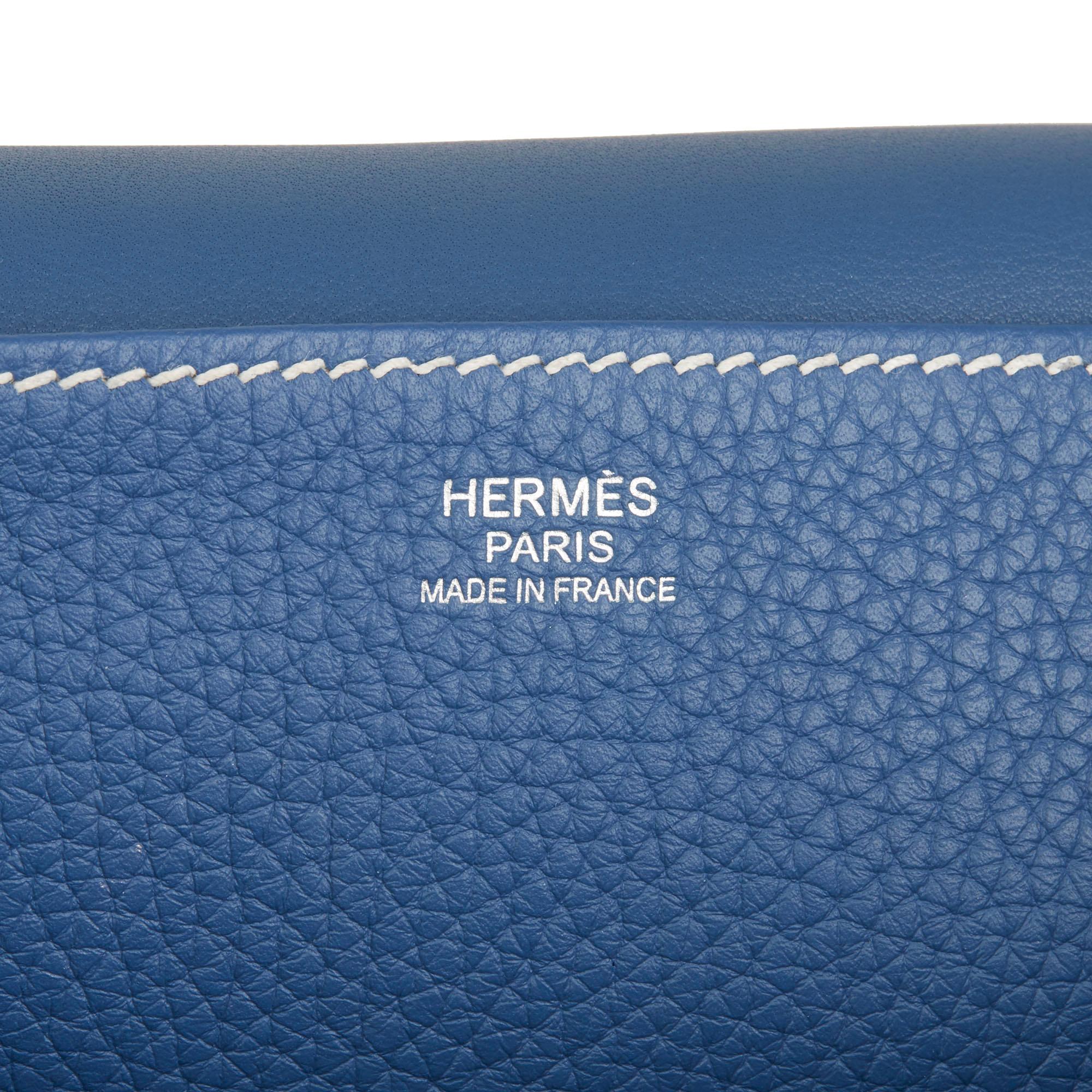 2016 Hermès Blue Agate Clemence Leather Halzan 31cm 3