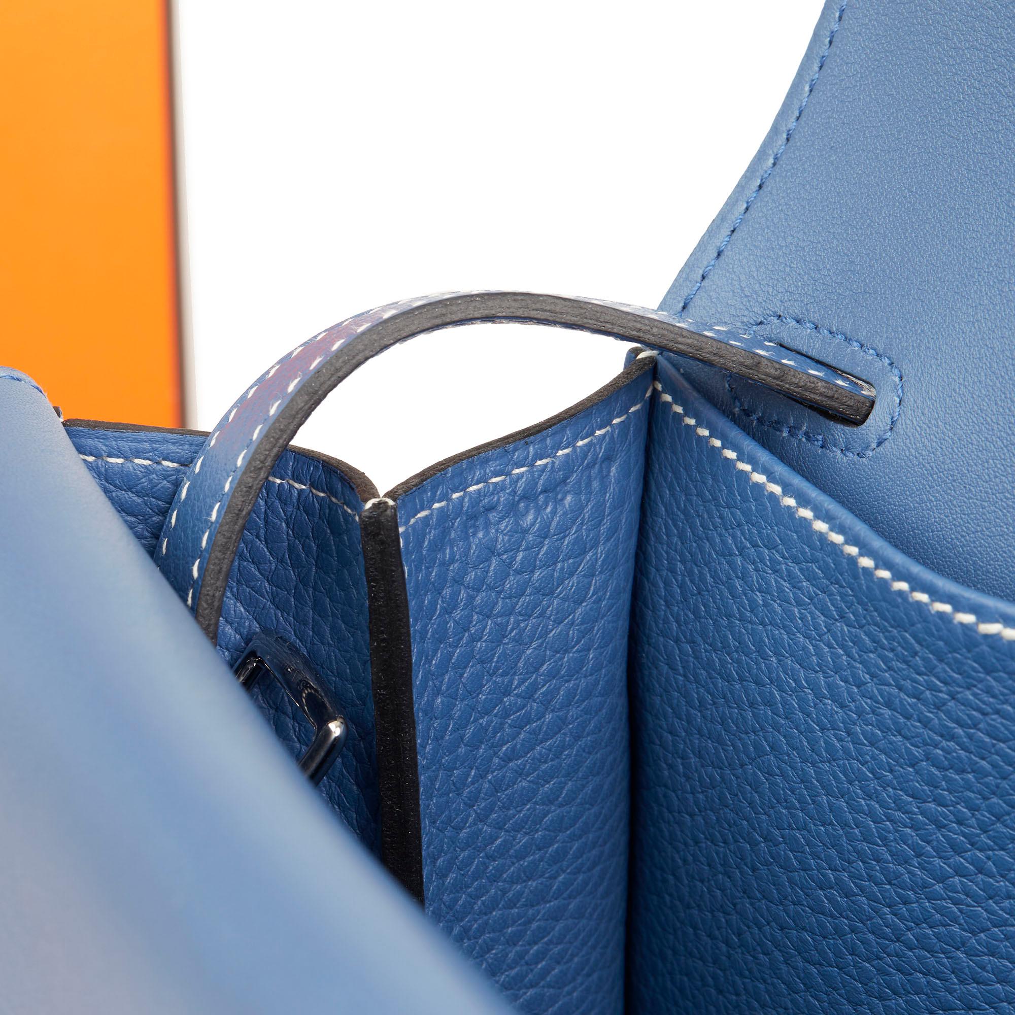 2016 Hermès Blue Agate Clemence Leather Halzan 31cm 4