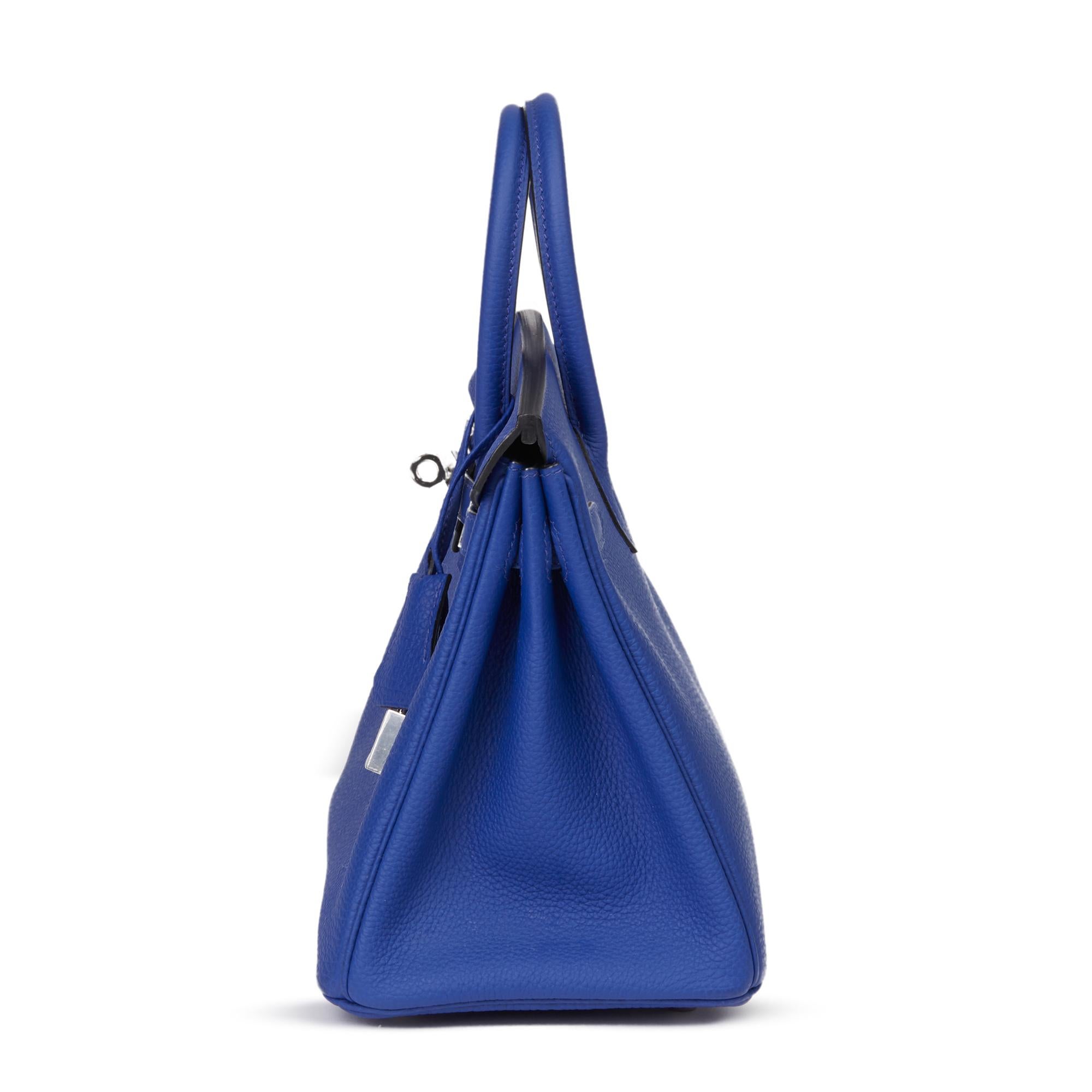 Women's 2016 Hermès Blue Electric Togo Leather Birkin 25cm