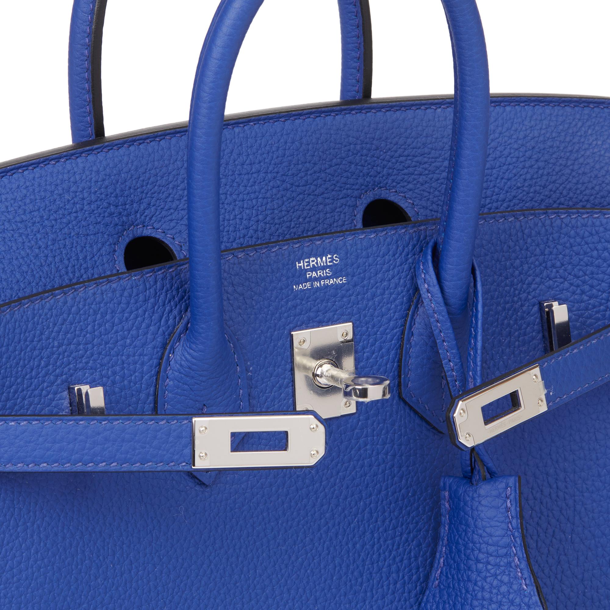 2016 Hermès Blue Electric Togo Leather Birkin 25cm 4