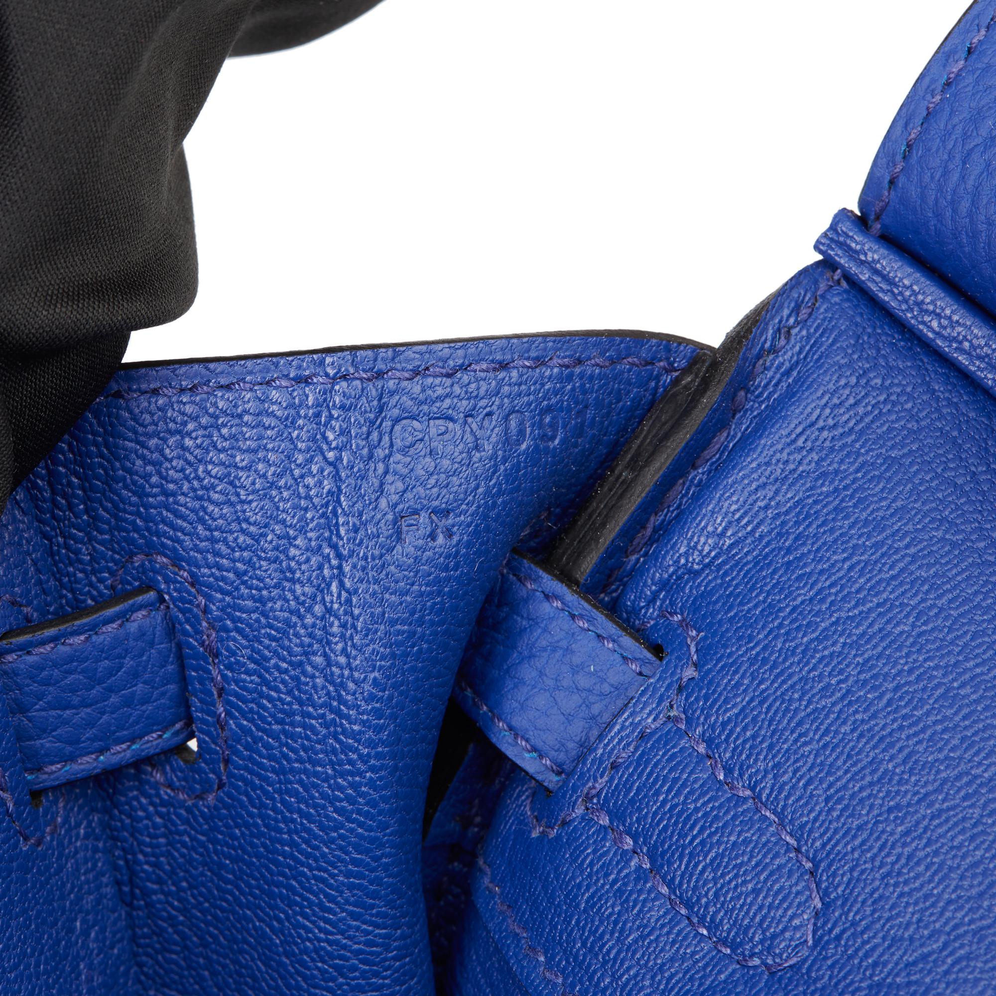 2016 Hermès Blue Electric Togo Leather Birkin 25cm 5