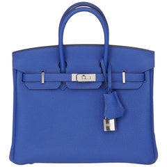 2016 Hermès Blue Electric Togo Leather Birkin 25cm