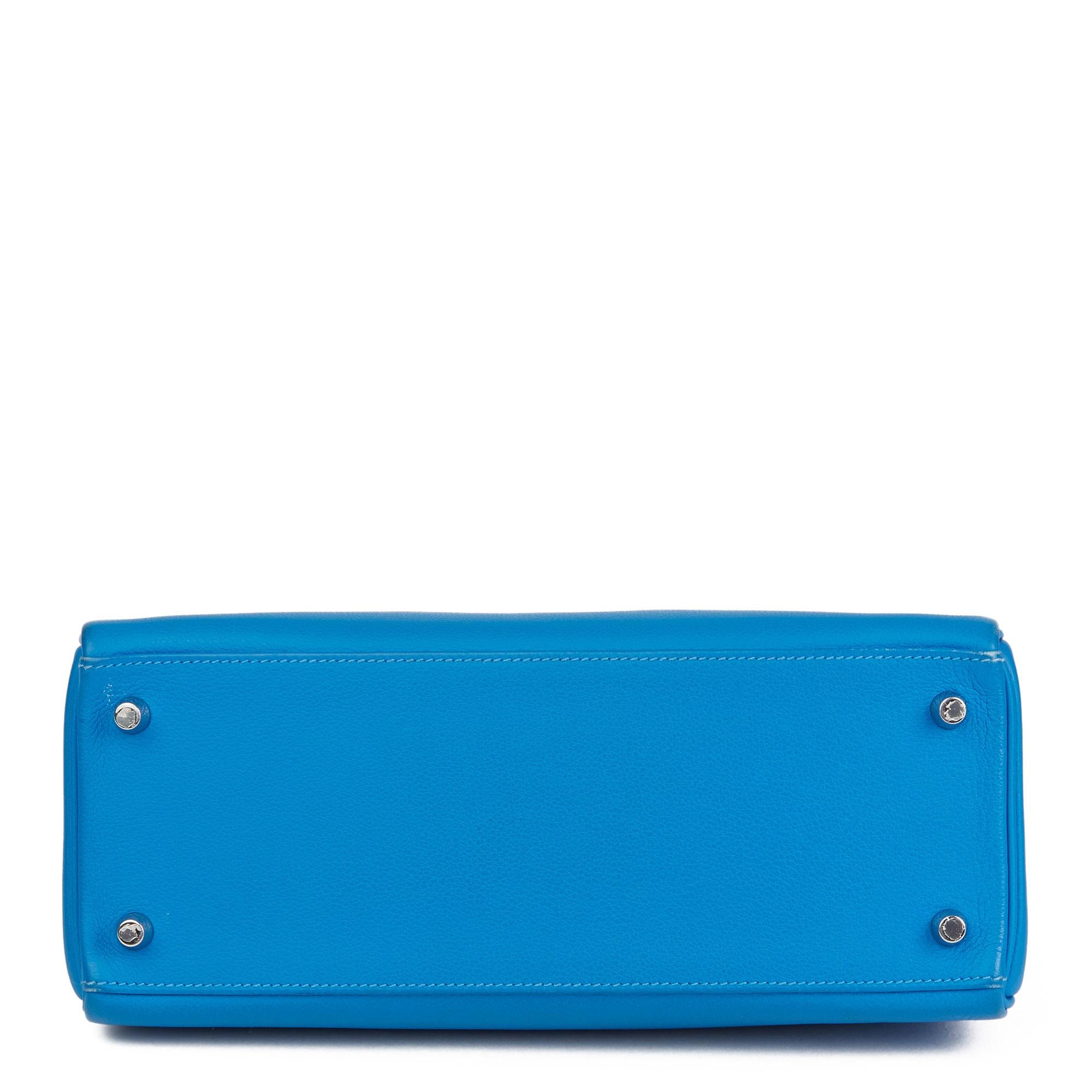 2016 Hermès Blau Hydra Evercolour Leder Kelly 28cm Retourne 2
