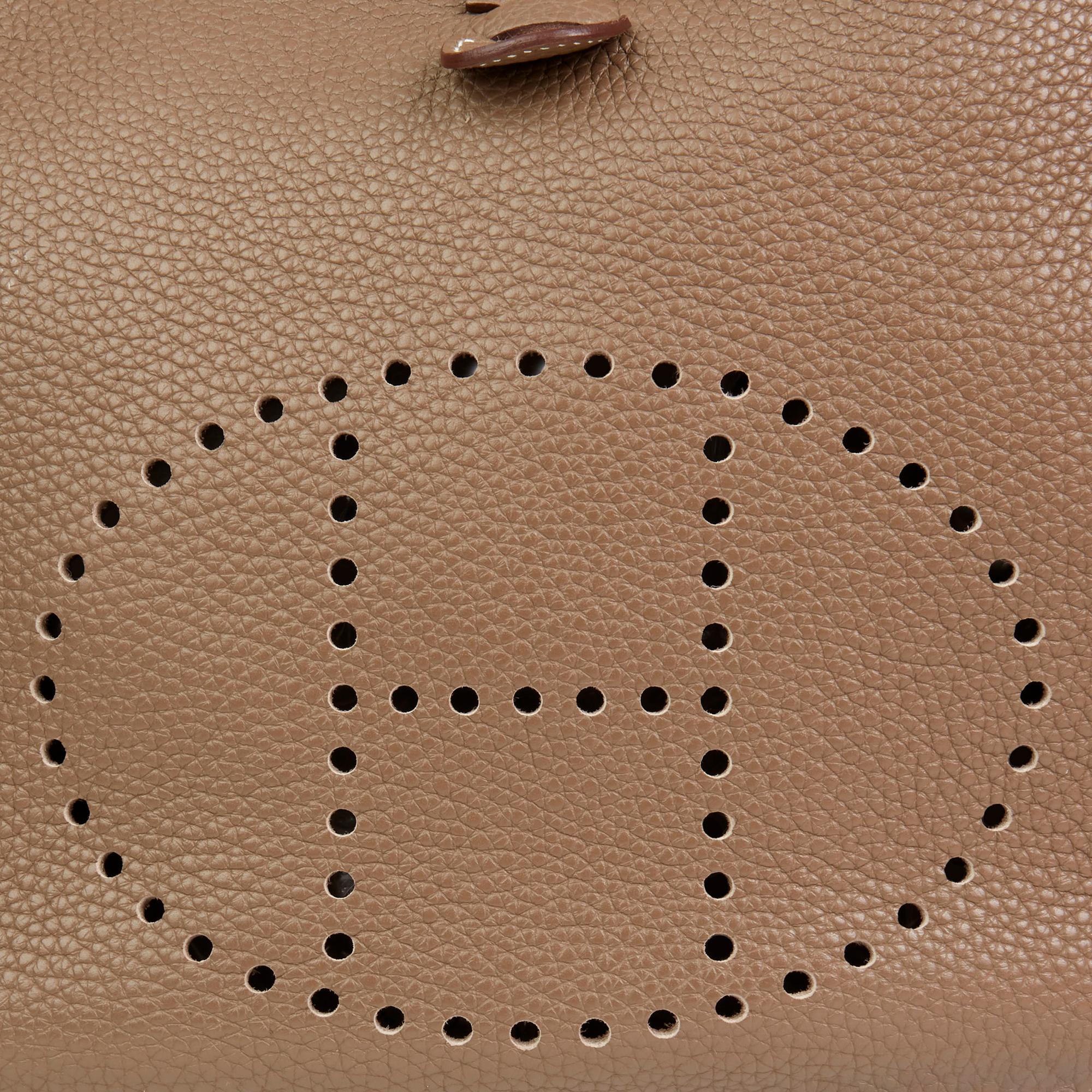 2016 Hermès Etoupe Clemence Leather Evelyne III PM 1