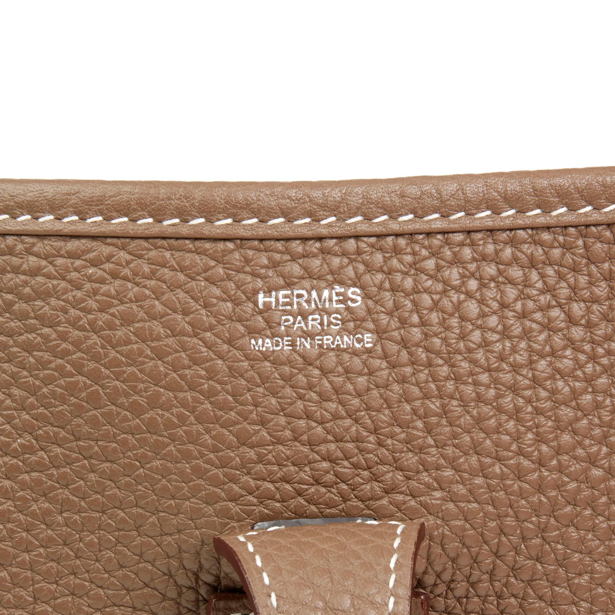 2016 Hermès Etoupe Clemence Leather Evelyne III PM 3