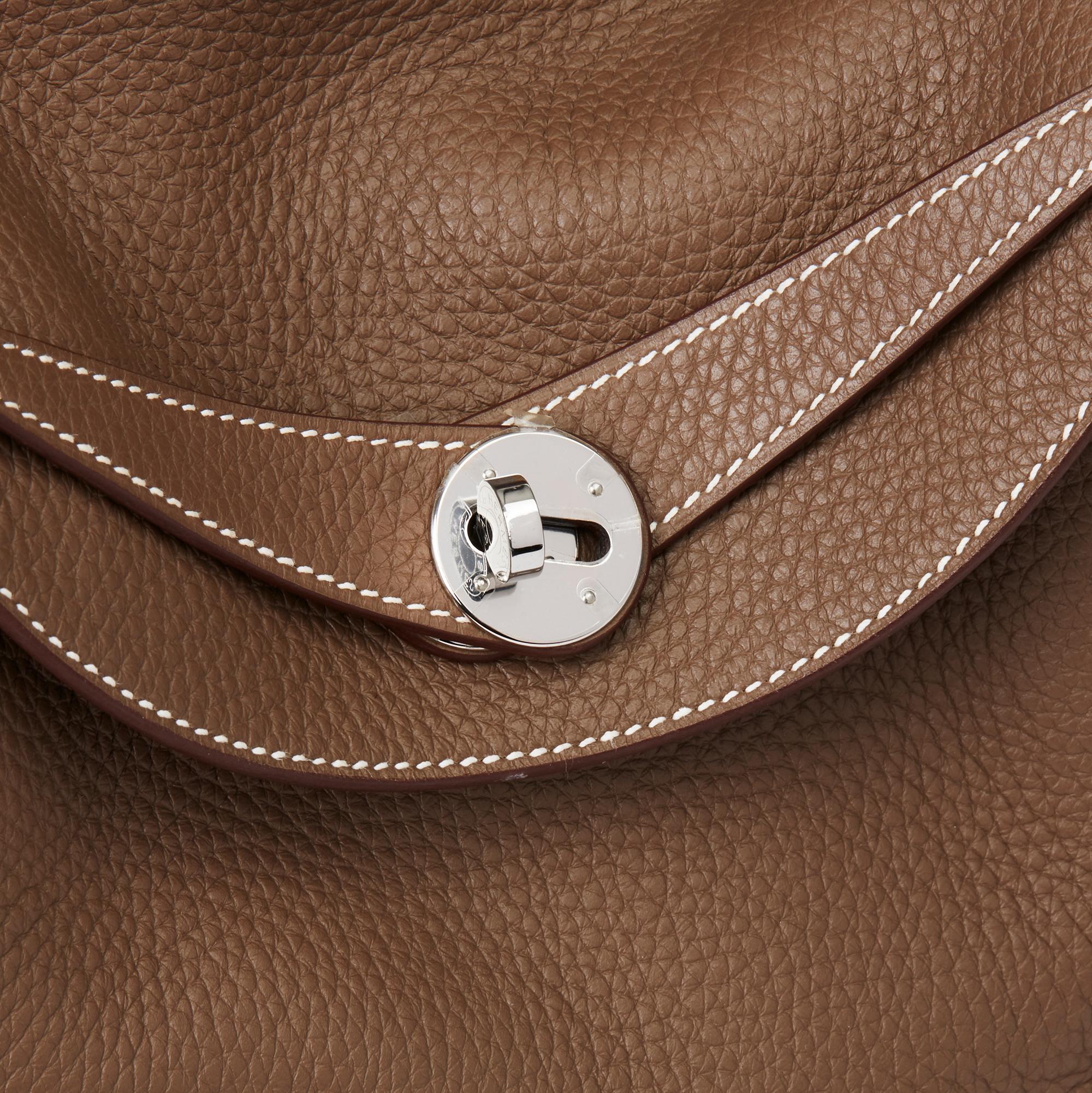 2016 Hermès Etoupe Clemence Leather Lindy 30cm 2