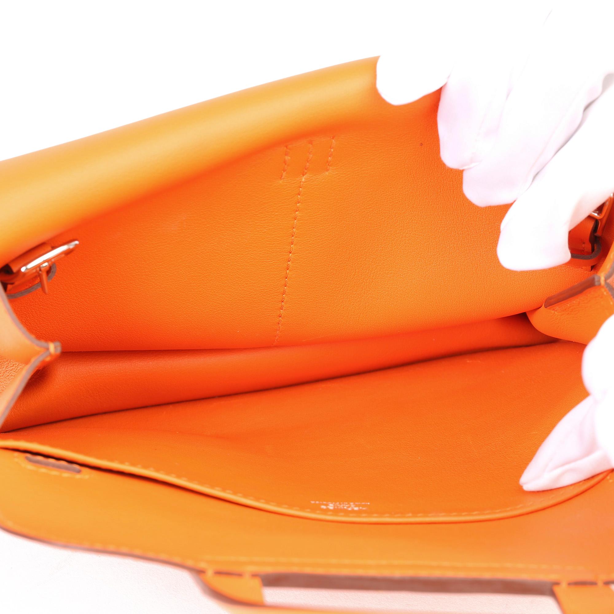 2016 Hermes Orange H Swift Leather Halzan 22 5