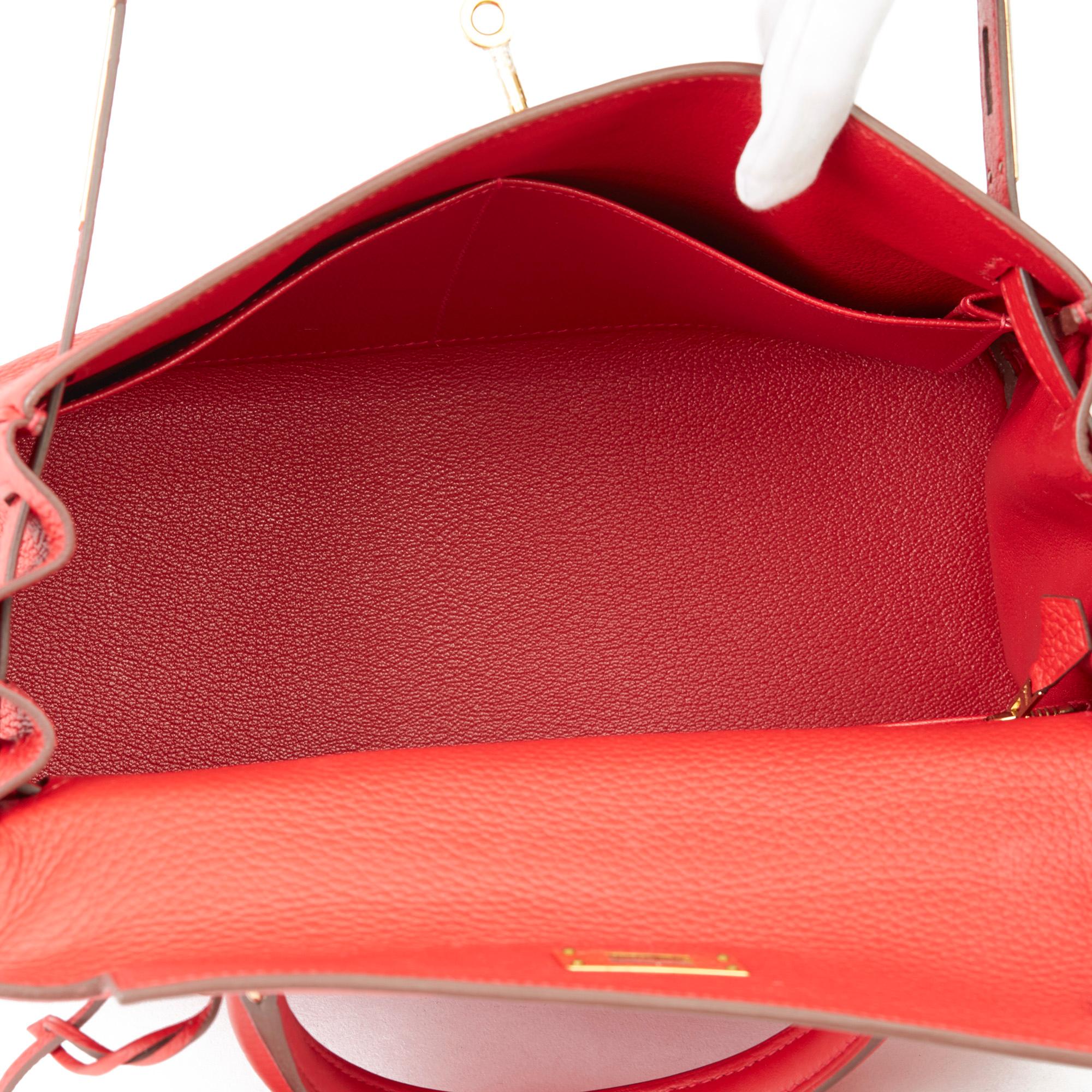 2016 Hermès Rouge Casaque Clemence Leather Kelly 28cm Retourne 5