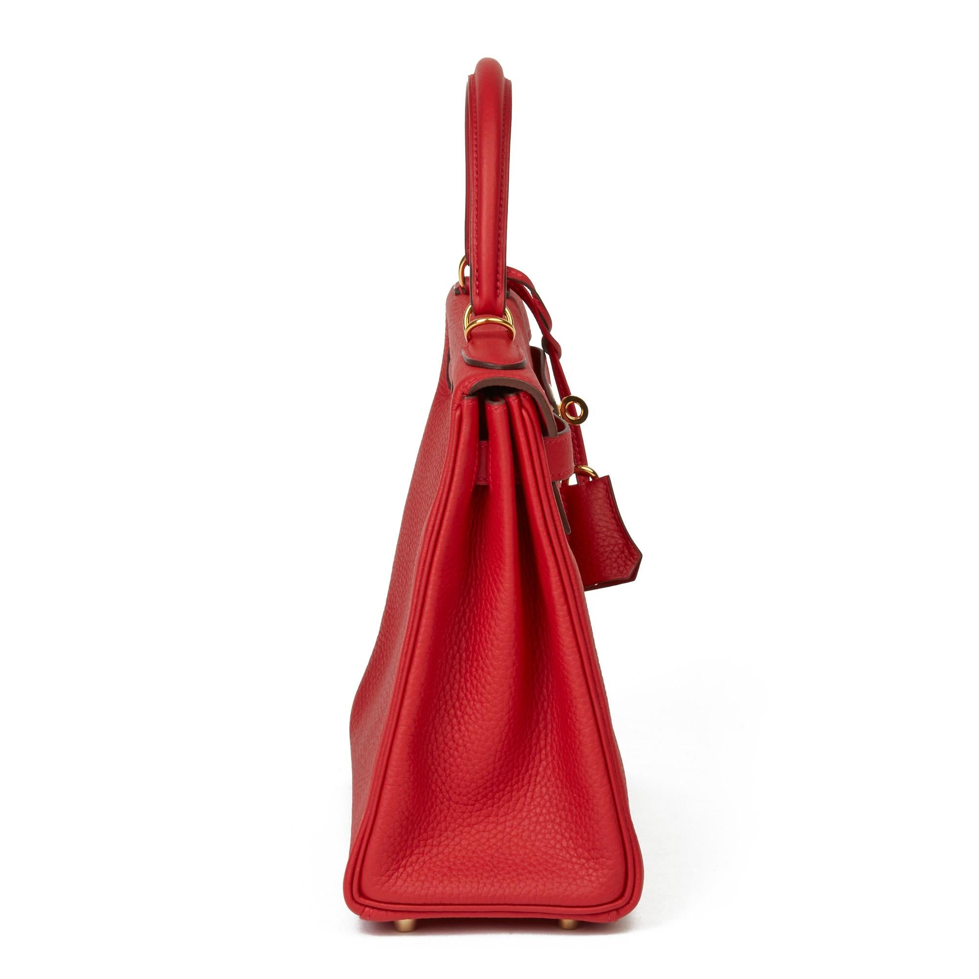 Red 2016 Hermès Rouge Casaque Clemence Leather Kelly 28cm Retourne
