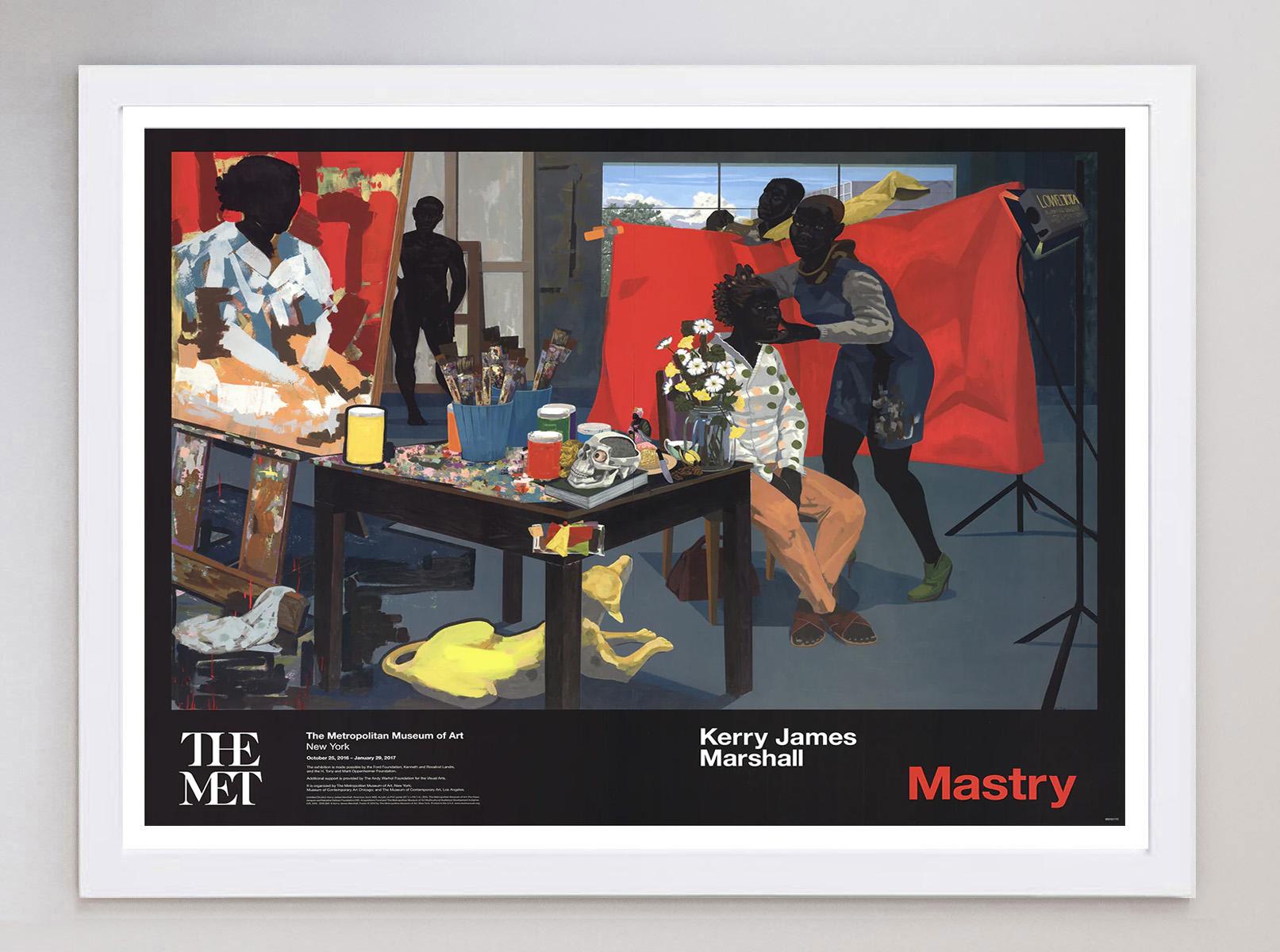 Beautiful poster created for the 2016 exhibition of American artist Kerry James Marshall at the Metropolitan Museum of Art, or The Met, in New York. Held from October 2016 to January 2017, the exhibition, titled 