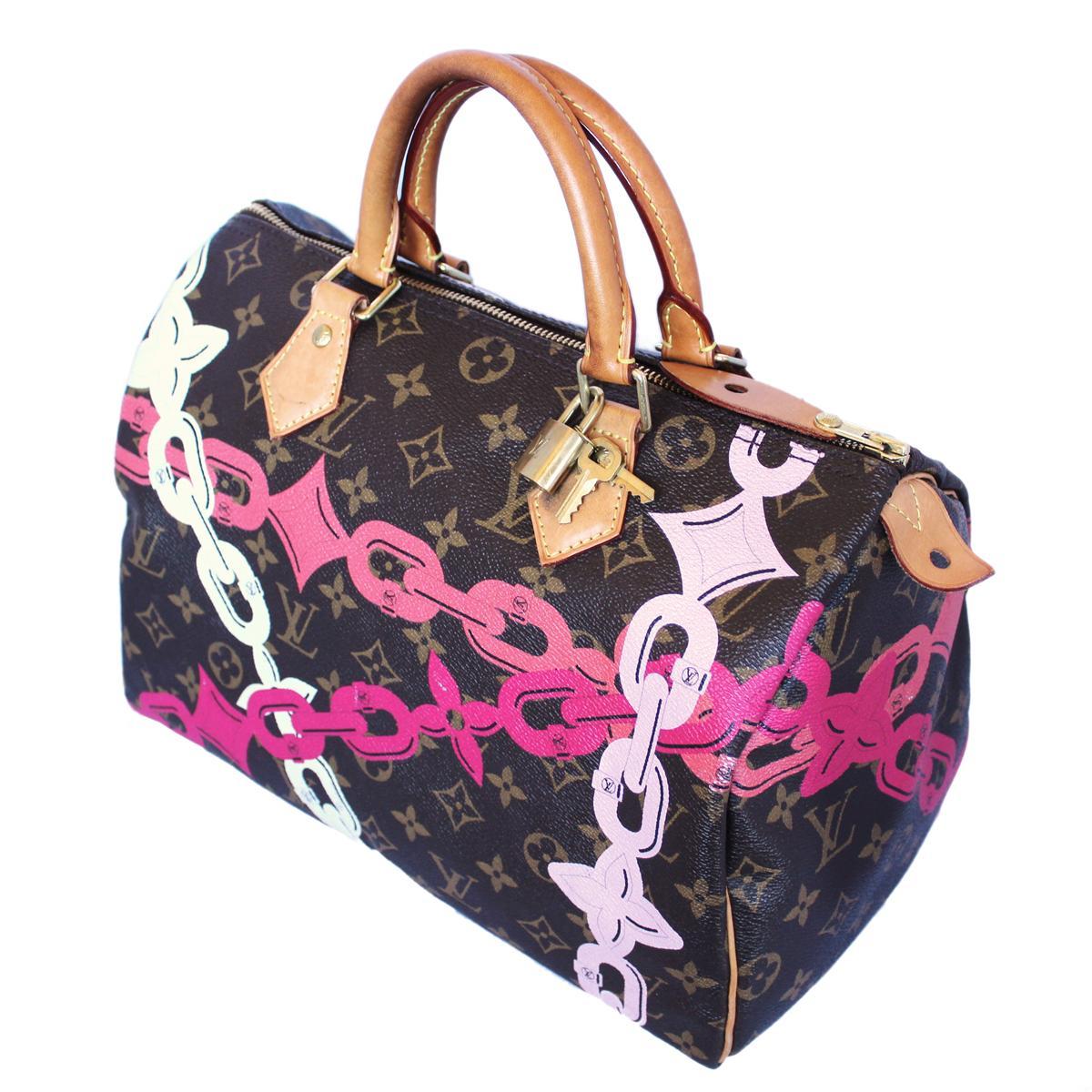 2016 Limited Louis Vuitton Chain Flower Speedy 30 im Zustand „Hervorragend“ in Gazzaniga (BG), IT