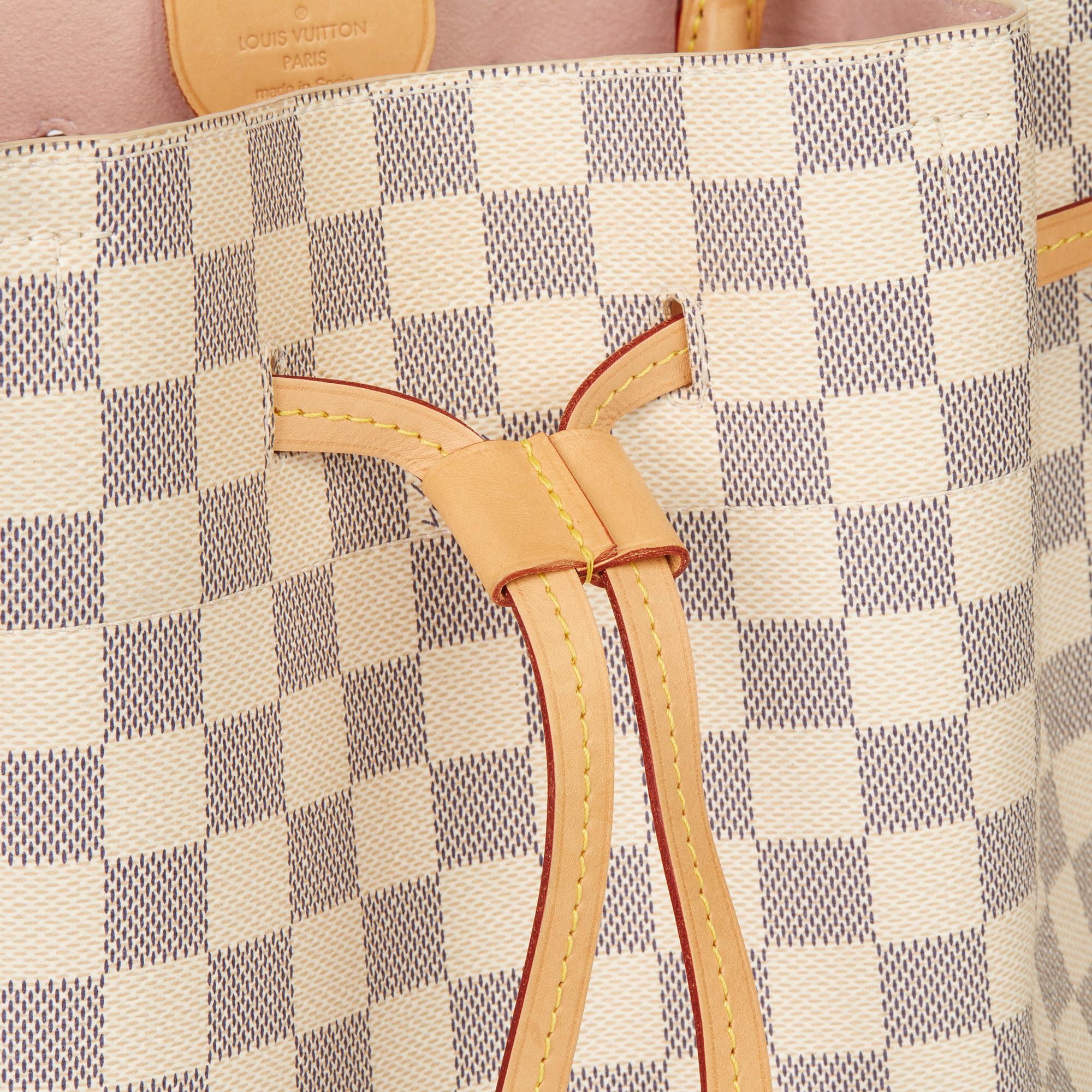Women's 2016 Louis Vuitton Beige Damier Azur Coated Canvas Girolata