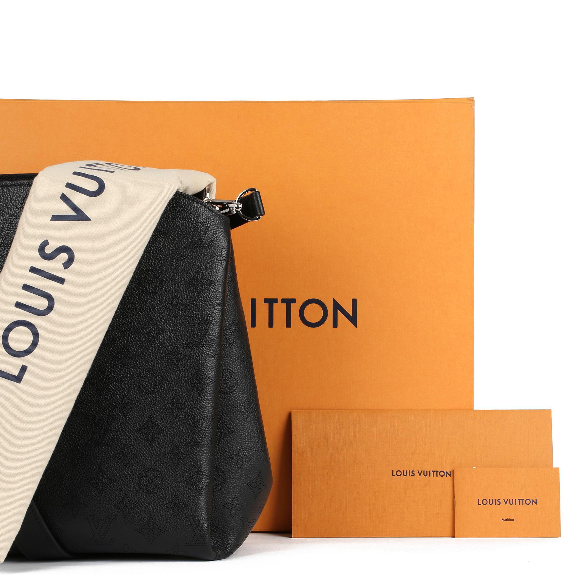 2016 Louis Vuitton Black Monogram Mahina Leather & Brown Leather Babylone MM 4