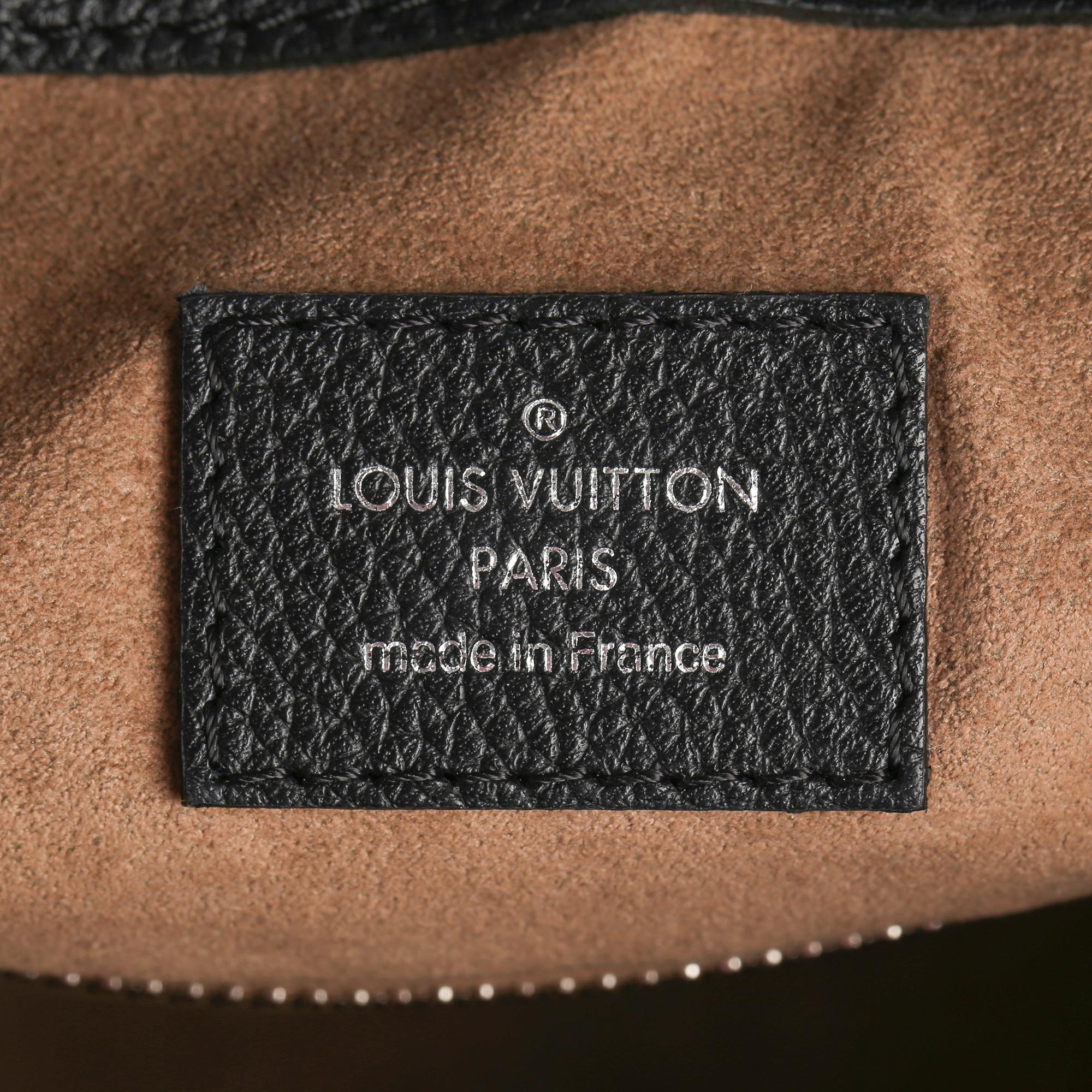2016 Louis Vuitton Black Monogram Mahina Leather & Brown Leather Babylone MM 1