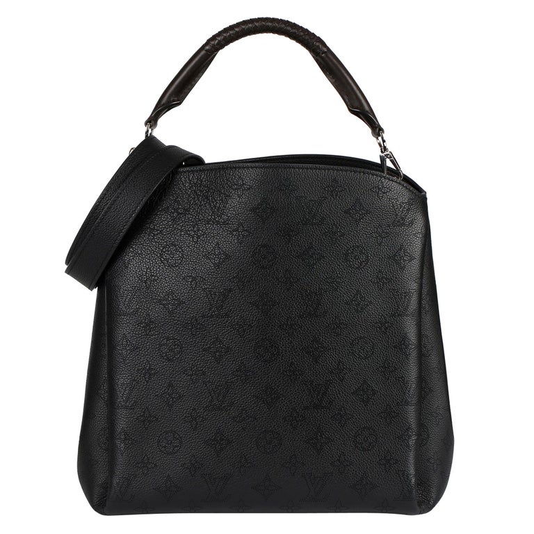 2016 Louis Vuitton Black Monogram Mahina Leather and Brown Leather ...