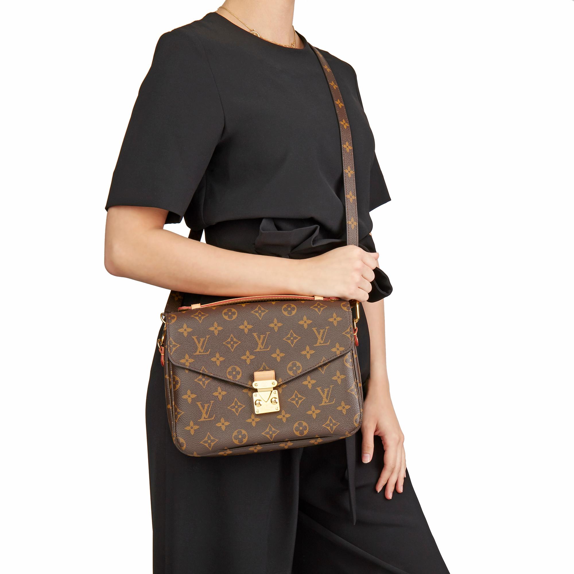 2016 Louis Vuitton Brown Monogram Coated Canvas Pochette Metis 8