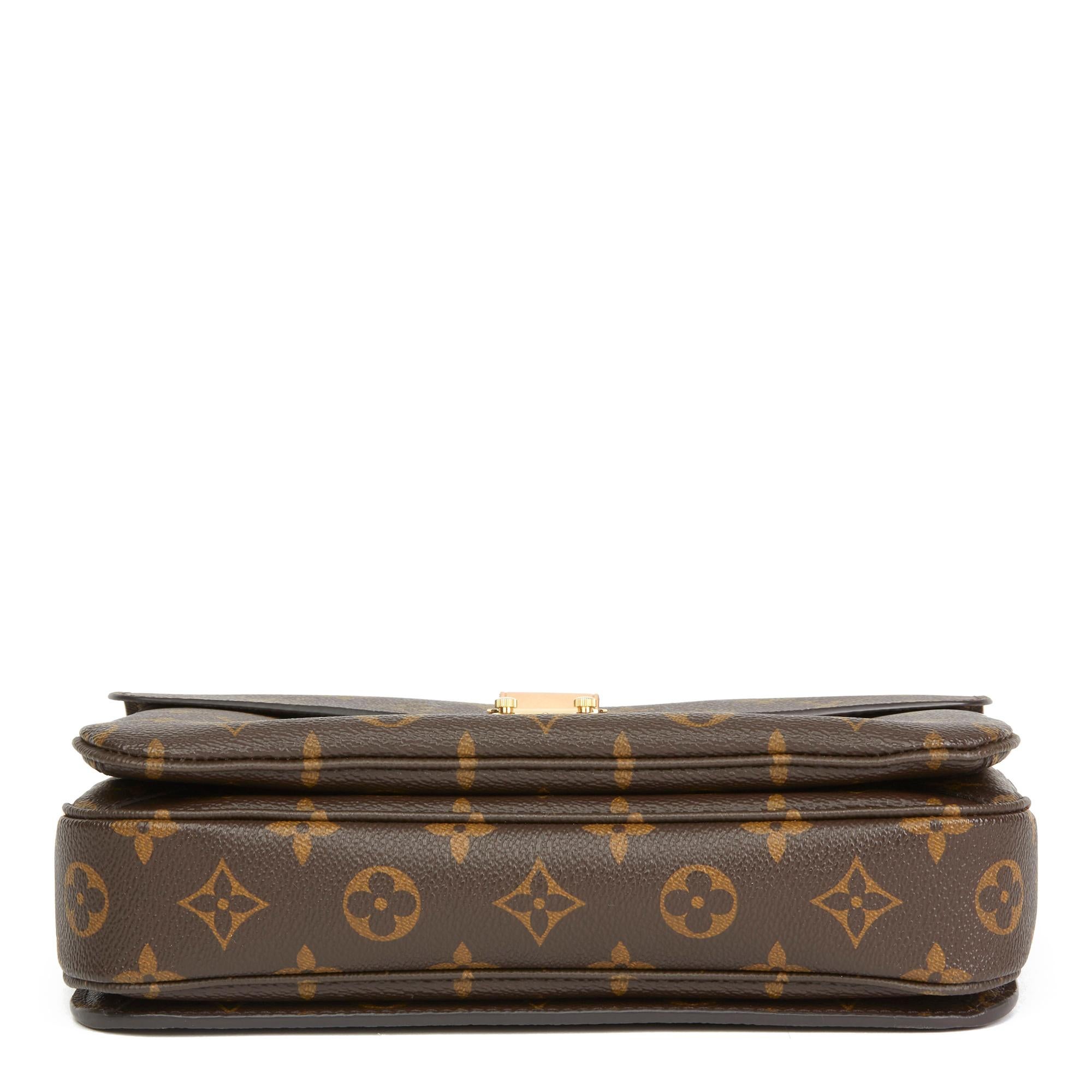 2016 Louis Vuitton Brown Monogram Coated Canvas Pochette Metis 1