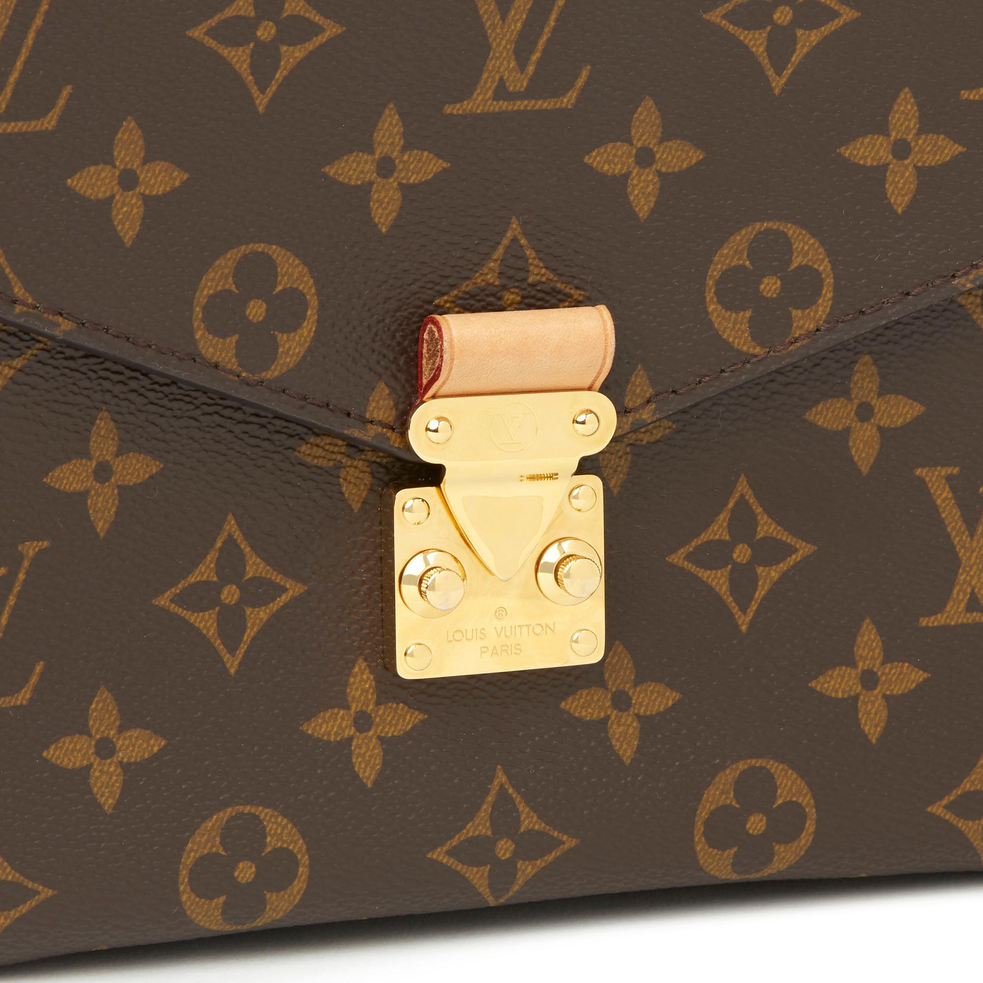 2016 Louis Vuitton Brown Monogram Coated Canvas Pochette Metis 2