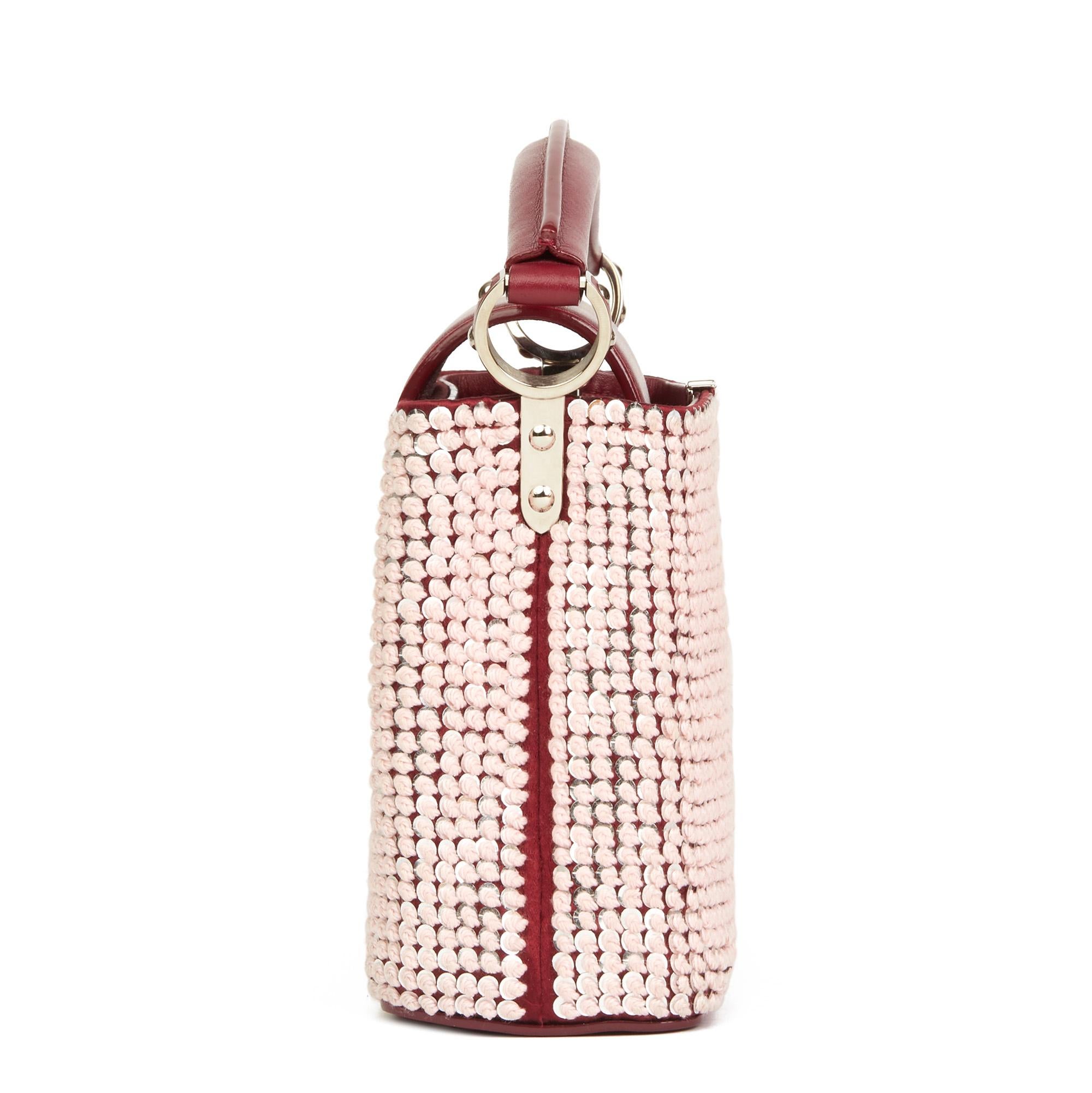 LOUIS VUITTON
Burgundy Sequin Embellished Smooth Calfskin Leather Capucines BB

Xupes Reference: HB2954
Serial Number: MI2156
Age (Circa): 2016
Accompanied By: Louis Vuitton Dust Bag, Box, Care Booklet, Shoulder Strap
Authenticity Details: Date