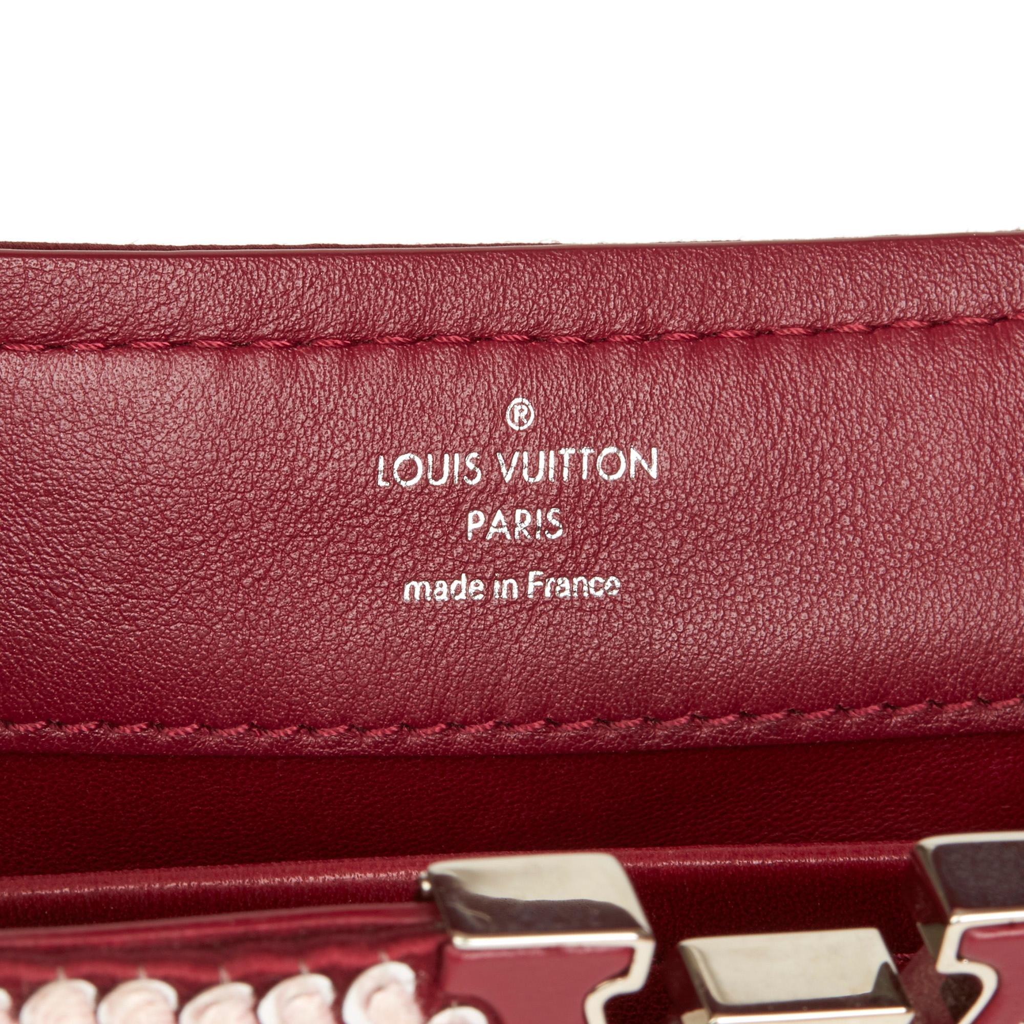 2016 Louis Vuitton Burgundy Sequin Embellished Smooth Calfskin Leather Capucines 2