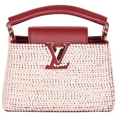 2016 Louis Vuitton Burgundy Sequin Embellished Smooth Calfskin Leather Capucines