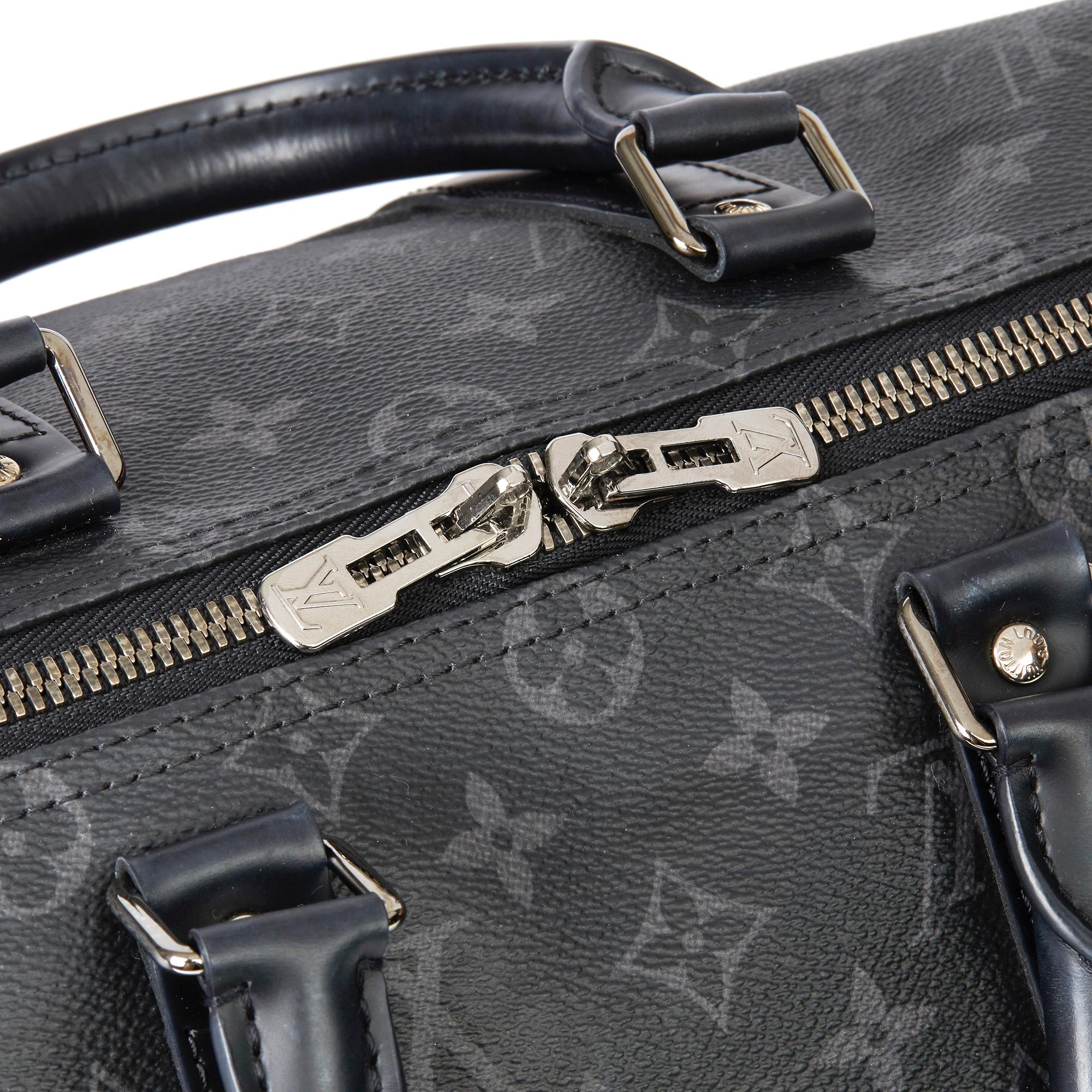 Women's 2016 Louis Vuitton Eclipse Monogram Coated Canvas Keepall Bandoulière 45