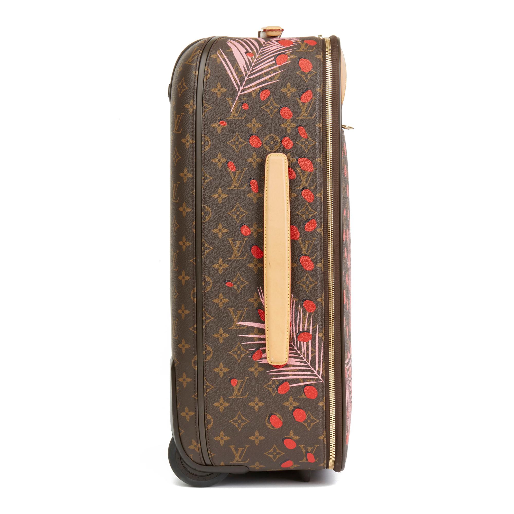 LOUIS VUITTON
Brown Monogram Sugar Pink Poppy Jungle Coated Canvas Pégase Légère 55

Reference: HB2794
Serial Number: SR1106
Age (Circa): 2016
Accompanied By: Protective Cover
Authenticity Details: Date Stamp (Made in France)
Gender: Ladies
Type: