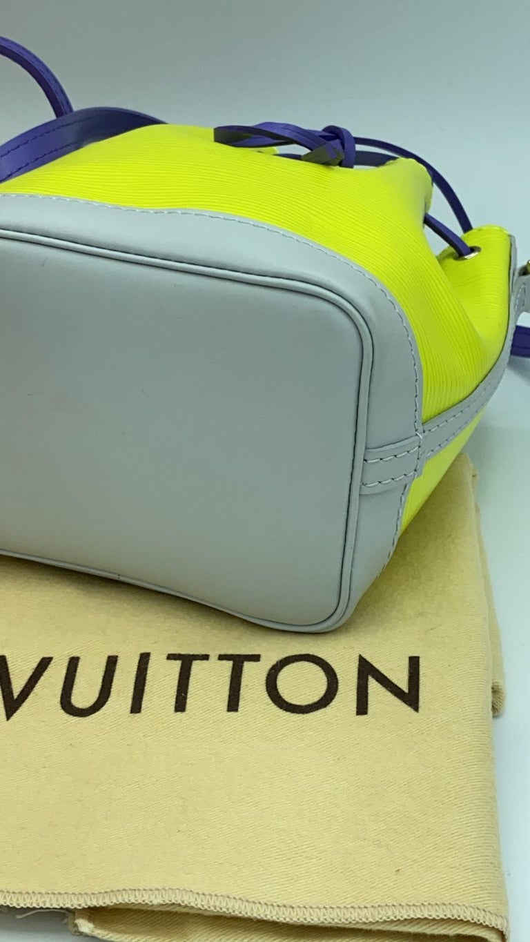 2016 Louis Vuitton Nano Noe Epi leather yellow purple satchel