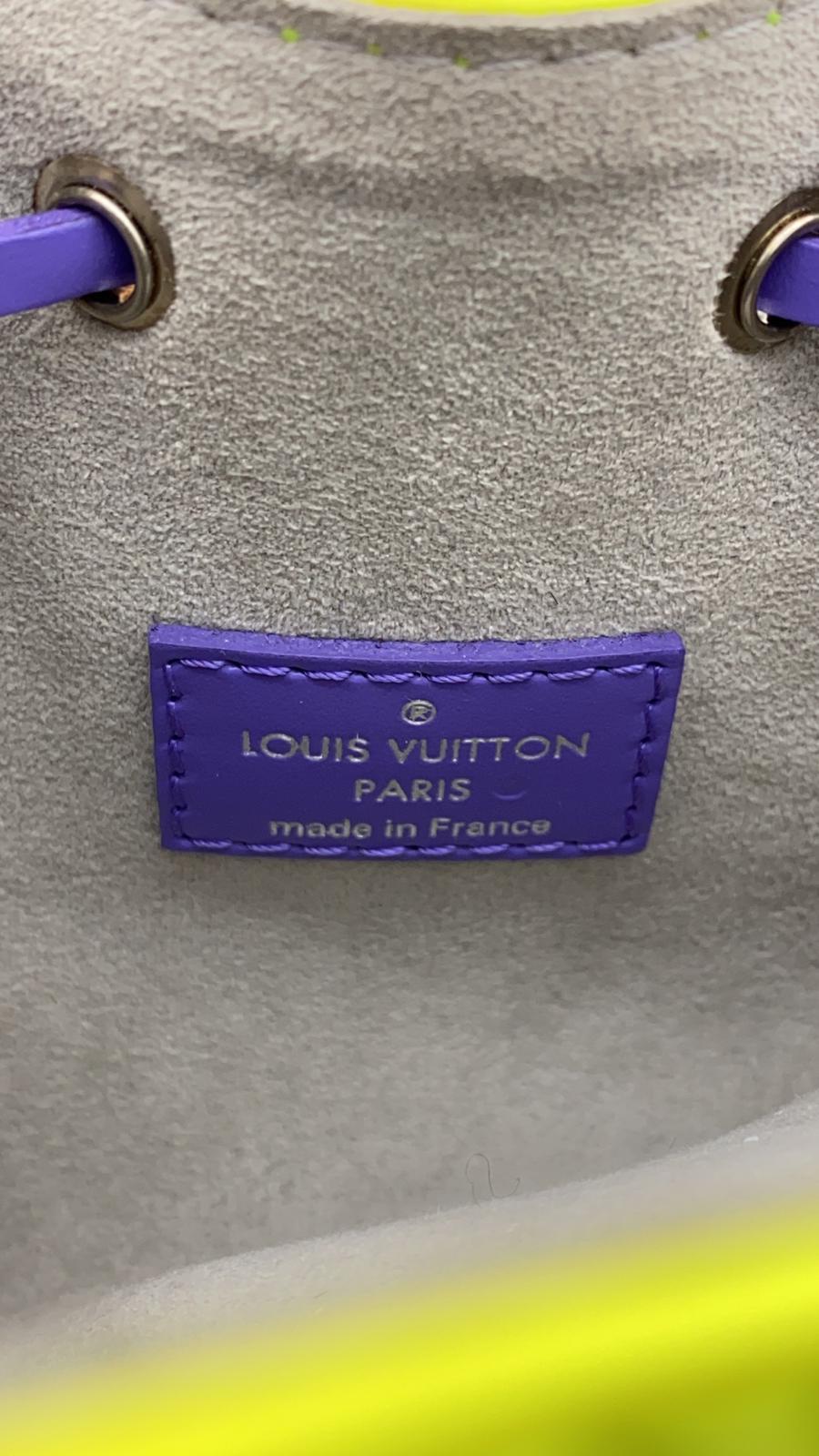 2016 Louis Vuitton Nano Noe Epi leather yellow purple satchel In Excellent Condition In Capri, IT