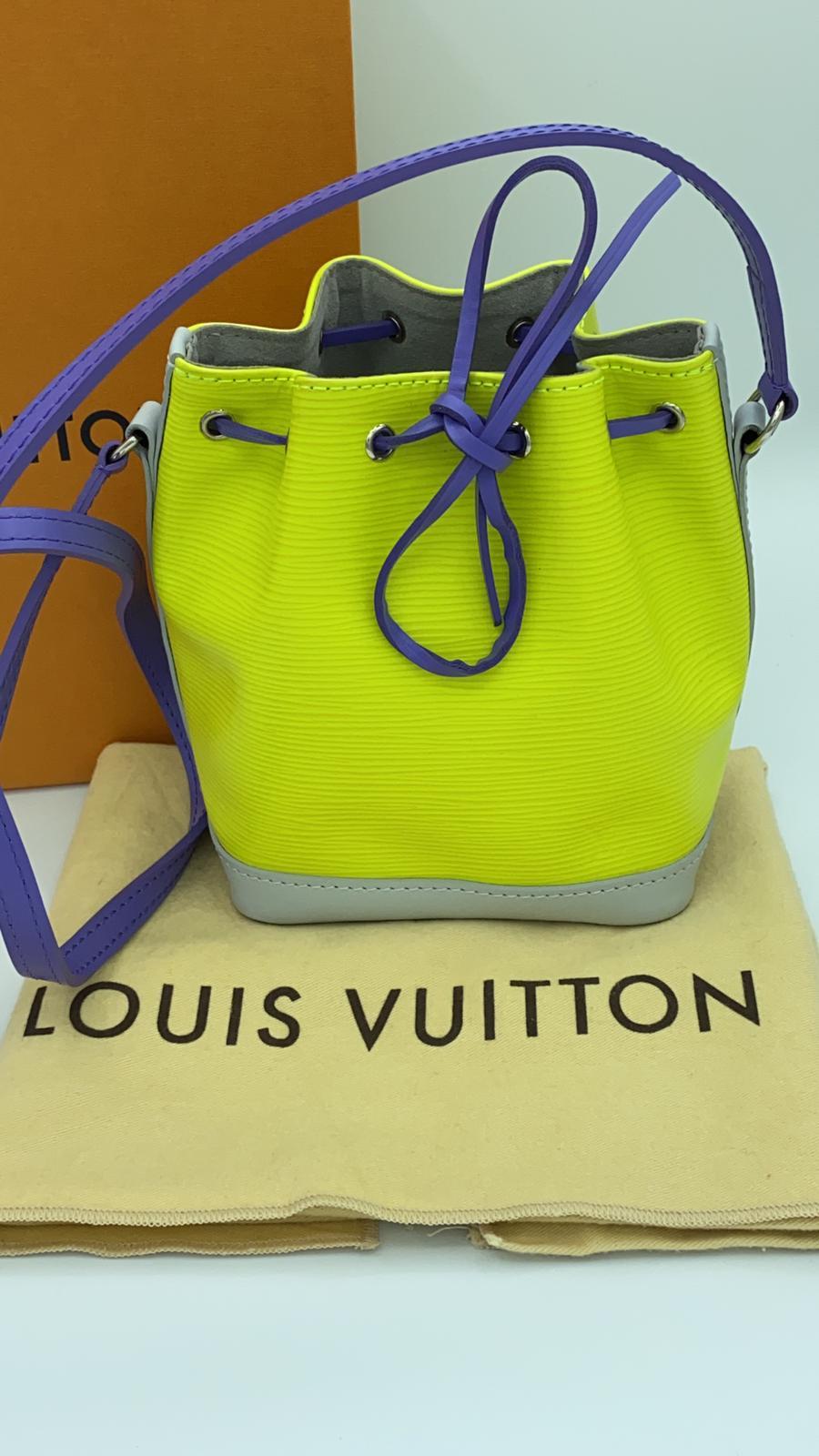 2016 Louis Vuitton Nano Noe Epi leather yellow purple satchel 1