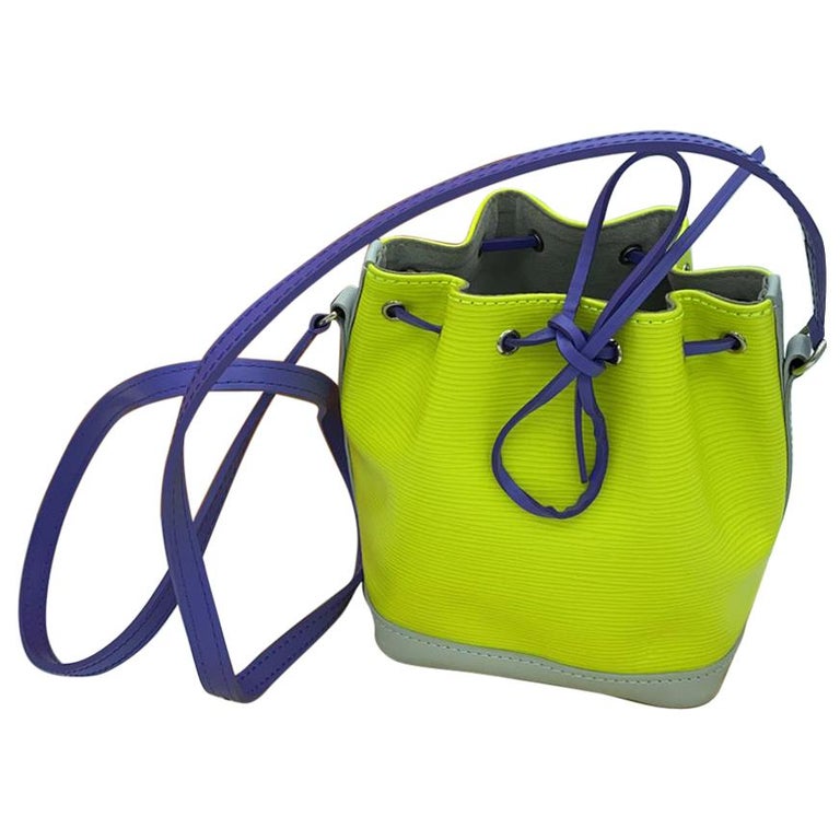 2016 Louis Vuitton Nano Noe Epi leather yellow purple satchel at