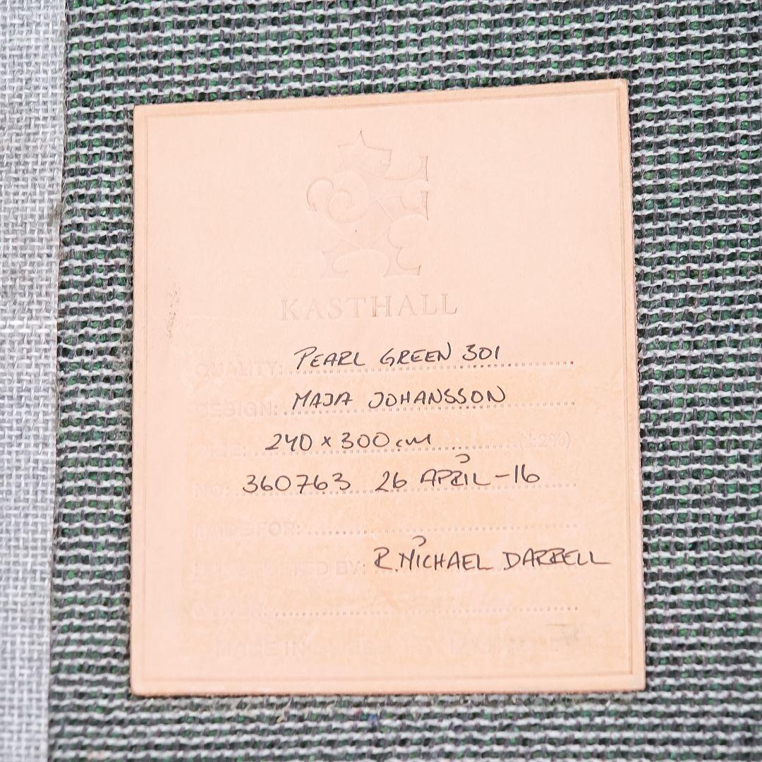2016 Maja Johansson Starander for Kasthall #57 Pearl Green 301 Rug 8 x 10 ft For Sale 2