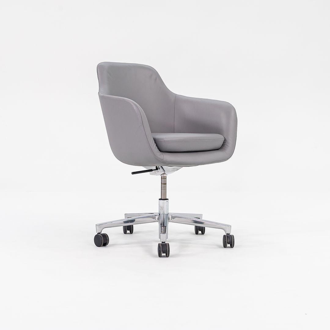 Modern 2016 Naoto Fukasawa for Geiger Saiba Mid-Back Desk Chairs in Leather w/ Lift For Sale