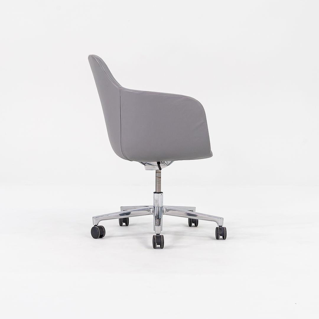 American 2016 Naoto Fukasawa for Geiger Saiba Mid-Back Desk Chairs in Leather w/ Lift For Sale