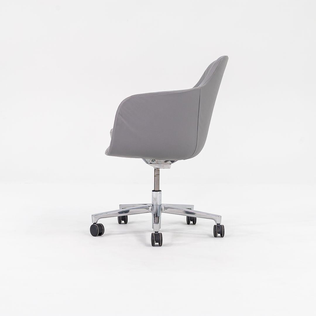 Contemporary 2016 Naoto Fukasawa for Geiger Saiba Mid-Back Desk Chairs in Leather w/ Lift For Sale