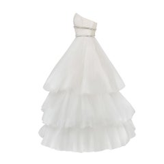 2016 Oscar De La Renta Runway 2-Looks-in-1 Three Tier Tulle Wedding Dress