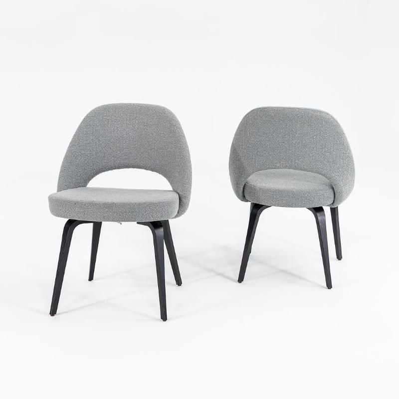 2016 Coppia di poltrone direzionali Eero Saarinen per Knoll con tessuto a boucle grigio in vendita 4