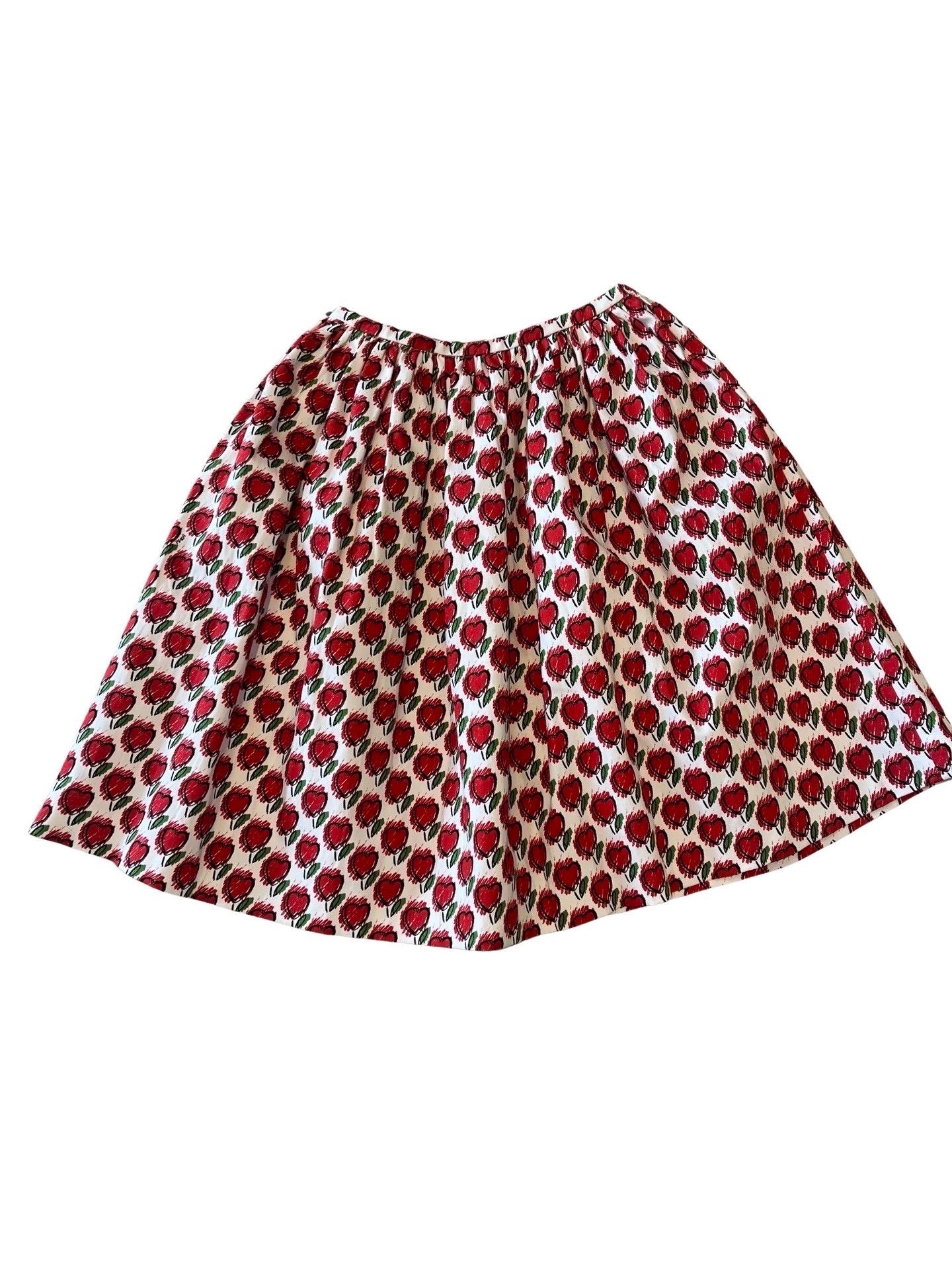 Women's or Men's 2016 Prada Cotton Hearts Full Skirt For Sale
