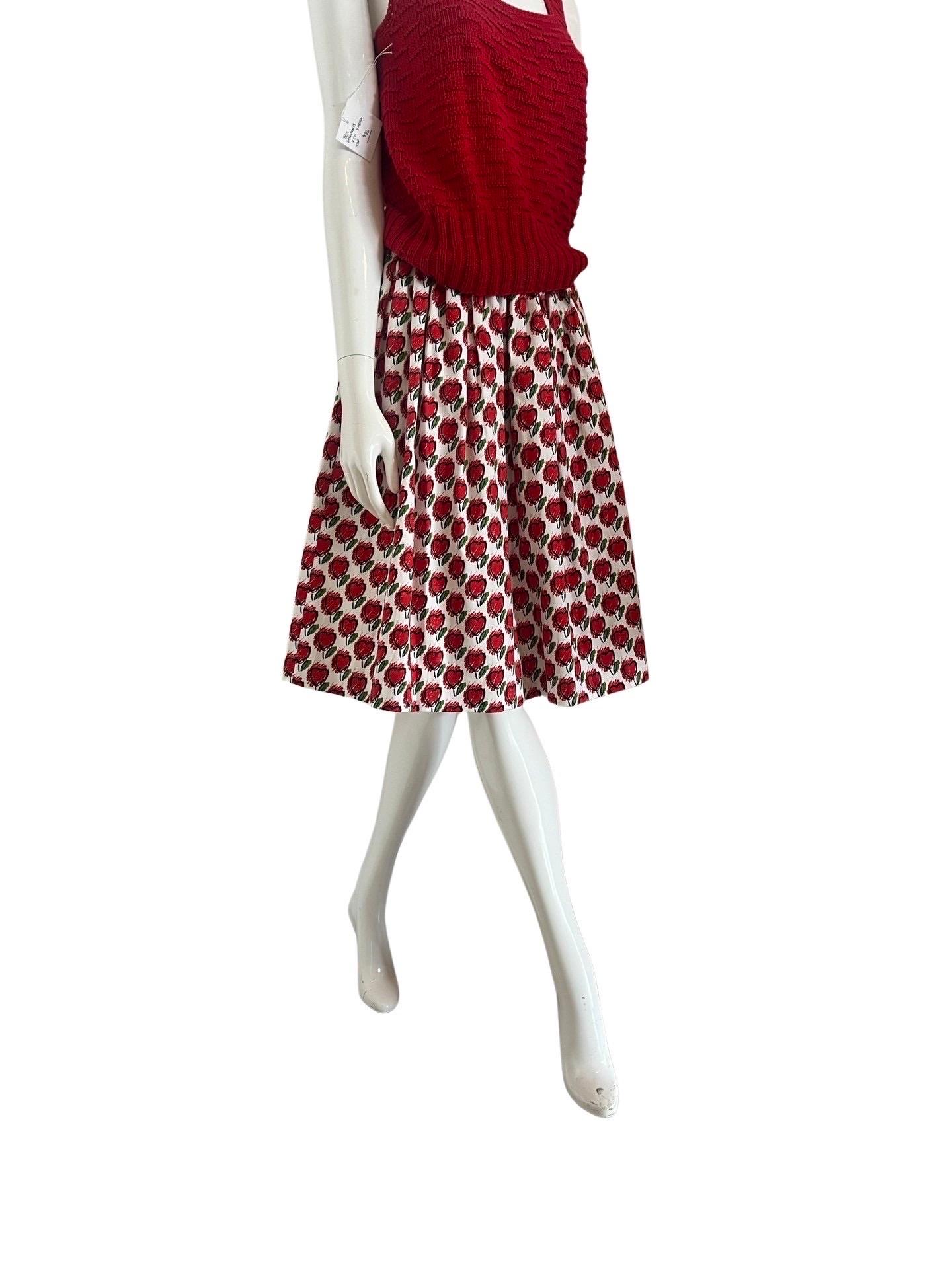 2016 Gonna intera di Prada con cuori in cotone 1